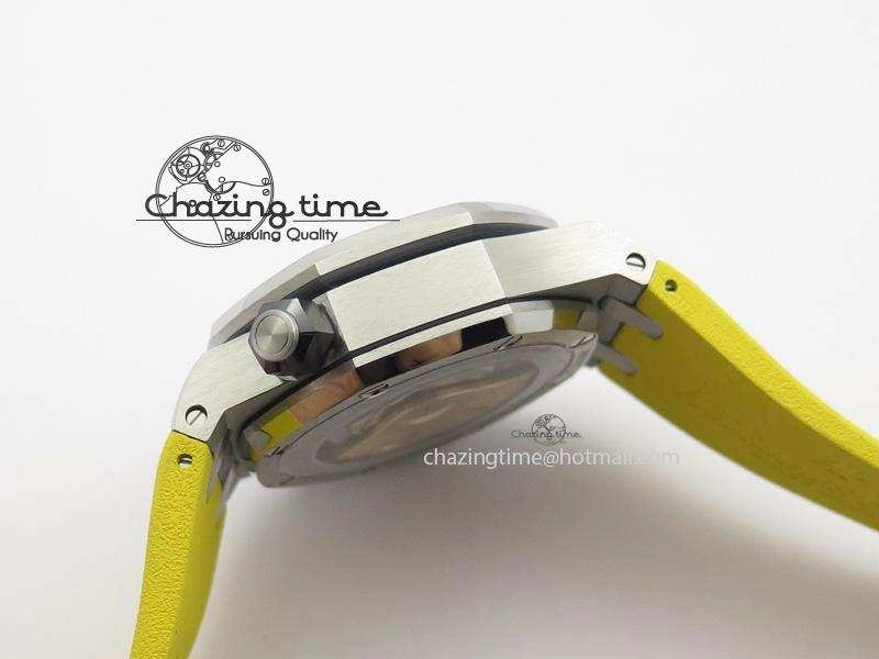 MIROTIME Casual Royal Oak Offshore Diver Chronograph Yellow JF Best Edition On Yellow Rubber Strap A 5086