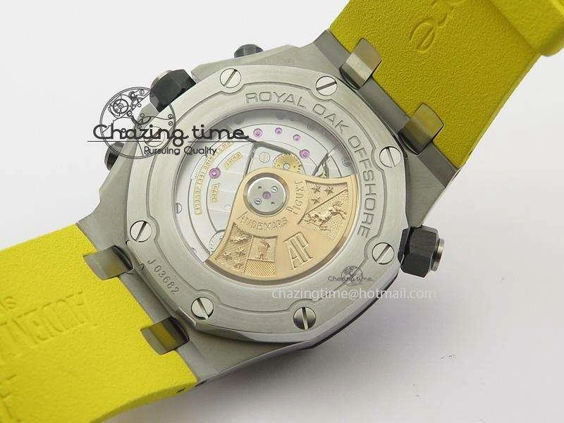 MIROTIME Casual Royal Oak Offshore Diver Chronograph Yellow JF Best Edition On Yellow Rubber Strap A 5086