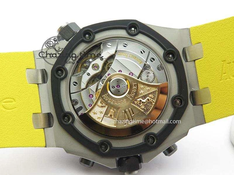 MIROTIME Casual Royal Oak Offshore Diver Chronograph Yellow JF Best Edition On Yellow Rubber Strap A 5086