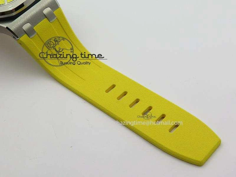 MIROTIME Casual Royal Oak Offshore Diver Chronograph Yellow JF Best Edition On Yellow Rubber Strap A 5086