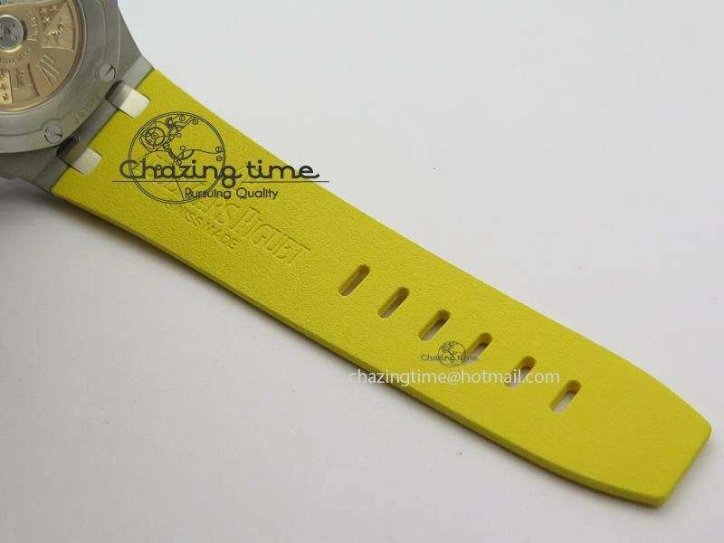 MIROTIME Casual Royal Oak Offshore Diver Chronograph Yellow JF Best Edition On Yellow Rubber Strap A 5086
