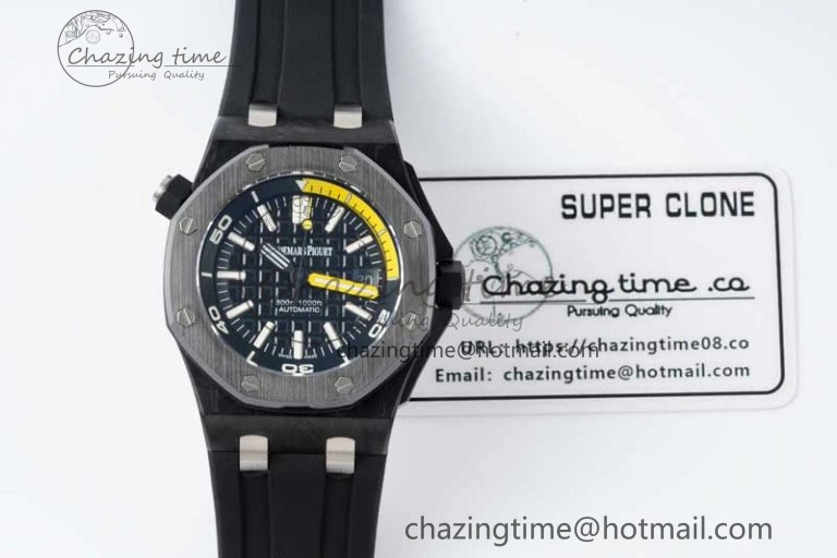 MIROTIME Royal Oak Offshore Diver Forged Carbon IPF Best Edition on Rubber Strap MIYOTA Thermal 4731