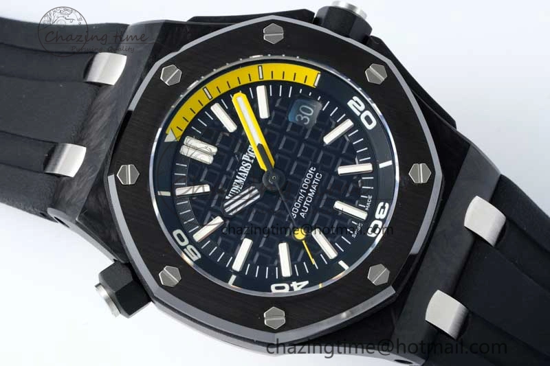 MIROTIME Royal Oak Offshore Diver Forged Carbon IPF Best Edition on Rubber Strap MIYOTA Thermal 4731