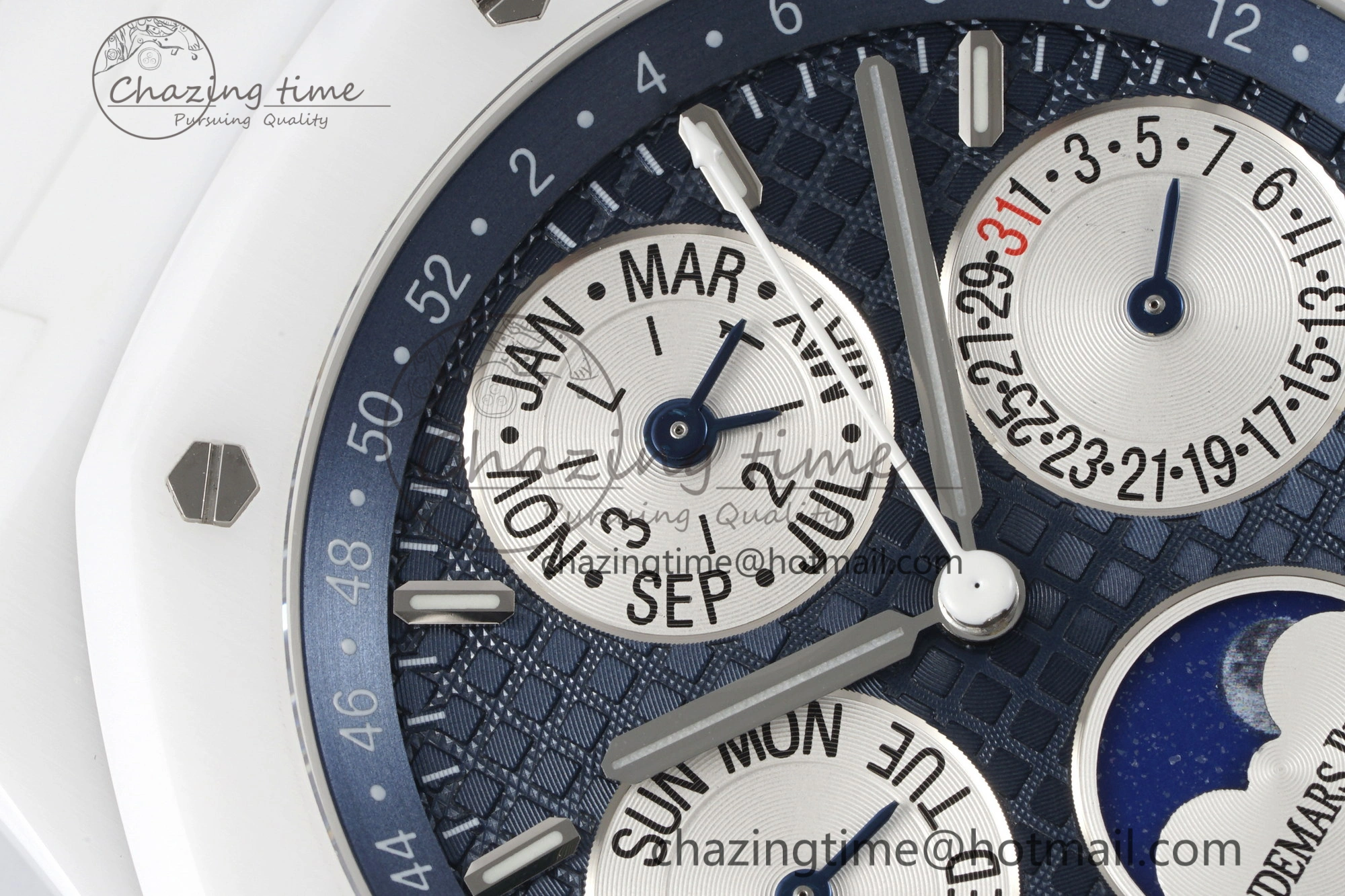 MIROTIME EasyCare Royal Oak Perpetual Calendar 26579CB White Ceramic APSF Best Edition on White Ceramic Bracelet A5134 V 4734