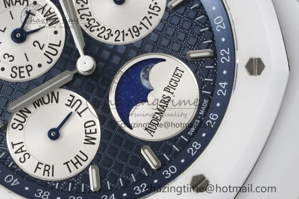 MIROTIME EasyCare Royal Oak Perpetual Calendar 26579CB White Ceramic APSF Best Edition on White Ceramic Bracelet A5134 V 4734