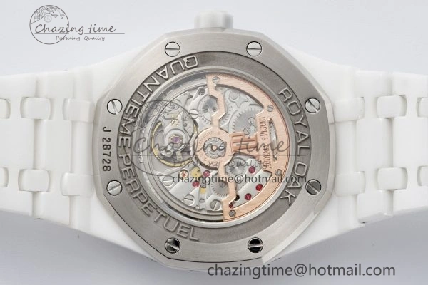 MIROTIME EasyCare Royal Oak Perpetual Calendar 26579CB White Ceramic APSF Best Edition on White Ceramic Bracelet A5134 V 4734