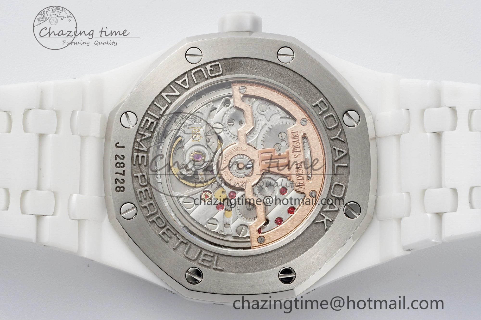 MIROTIME EasyCare Royal Oak Perpetual Calendar 26579CB White Ceramic APSF Best Edition on White Ceramic Bracelet A5134 V 4734