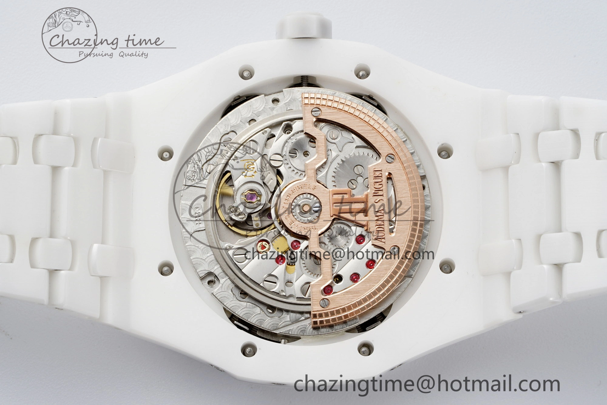 MIROTIME EasyCare Royal Oak Perpetual Calendar 26579CB White Ceramic APSF Best Edition on White Ceramic Bracelet A5134 V 4734