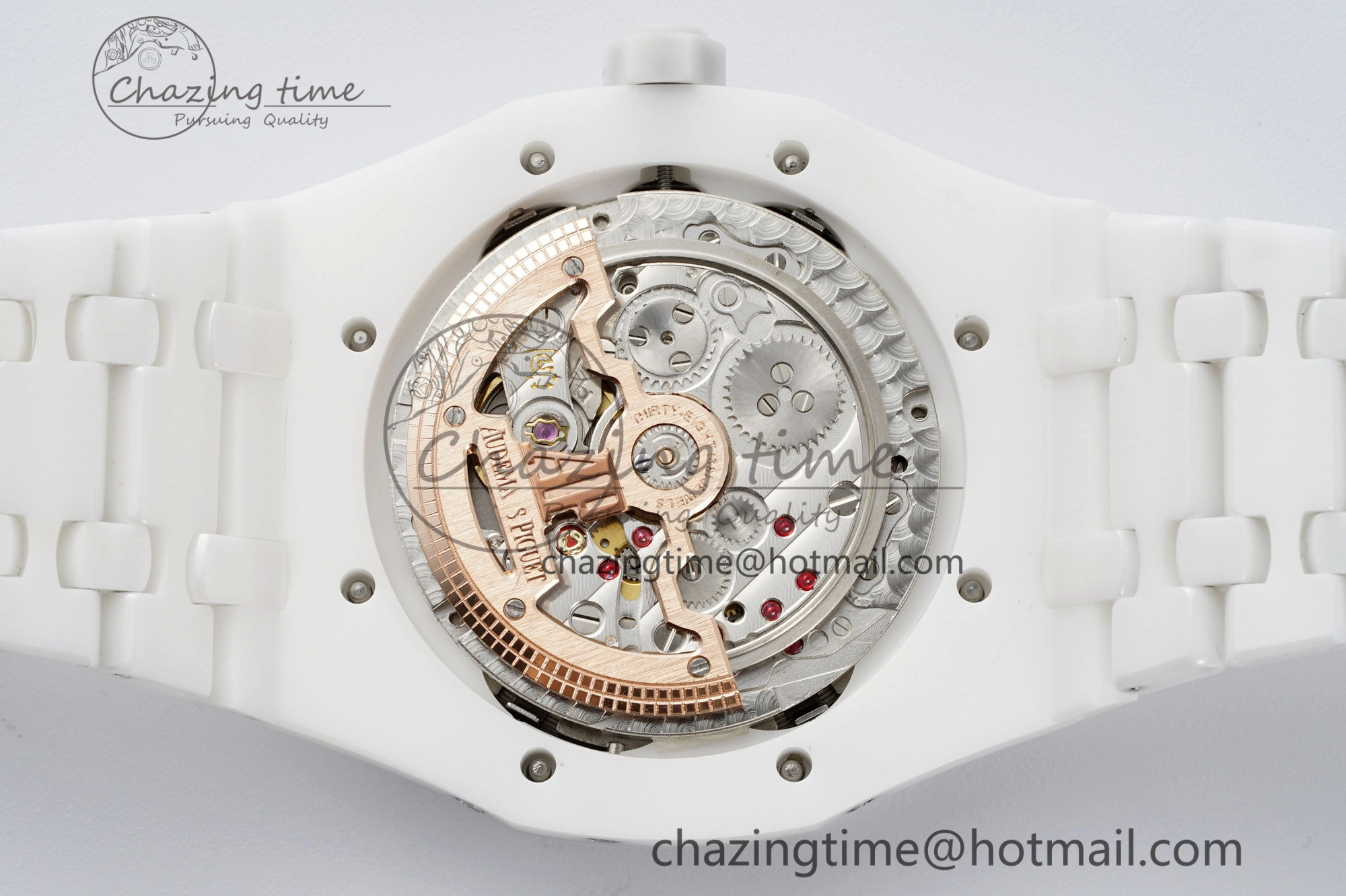 MIROTIME EasyCare Royal Oak Perpetual Calendar 26579CB White Ceramic APSF Best Edition on White Ceramic Bracelet A5134 V 4734