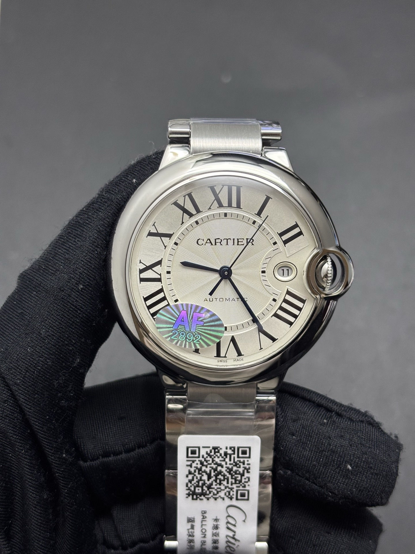 Fashionable Cartier Ballon Bleu 42mm automatic watch in stainless steel with a silver dial 138
