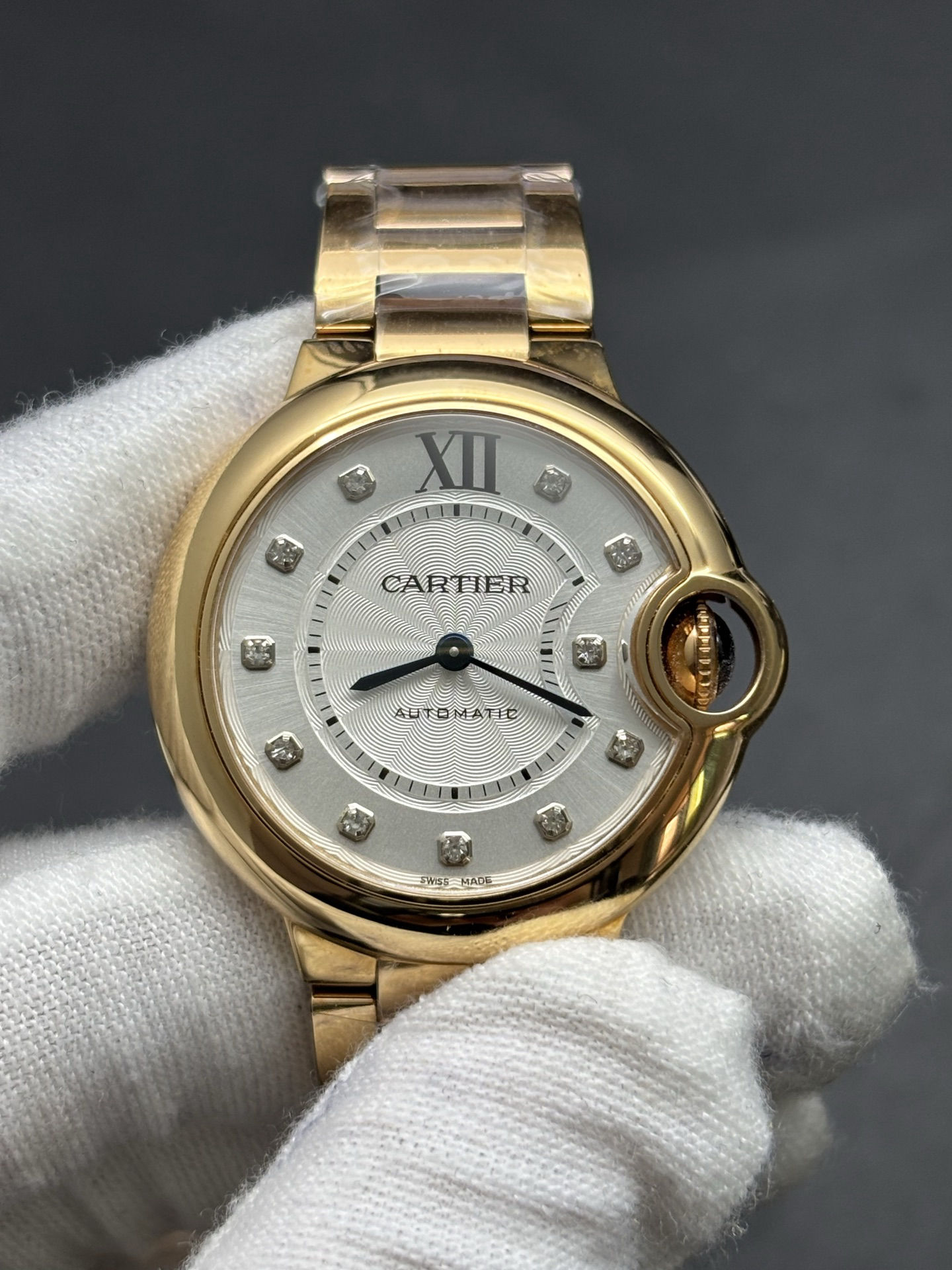 Breathable Cartier Ballon Bleu Women’s Automatic Watch Yellow Gold Case 136