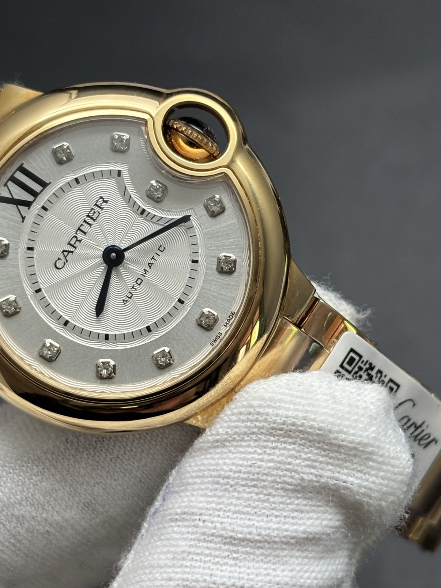Breathable Cartier Ballon Bleu Women’s Automatic Watch Yellow Gold Case 136