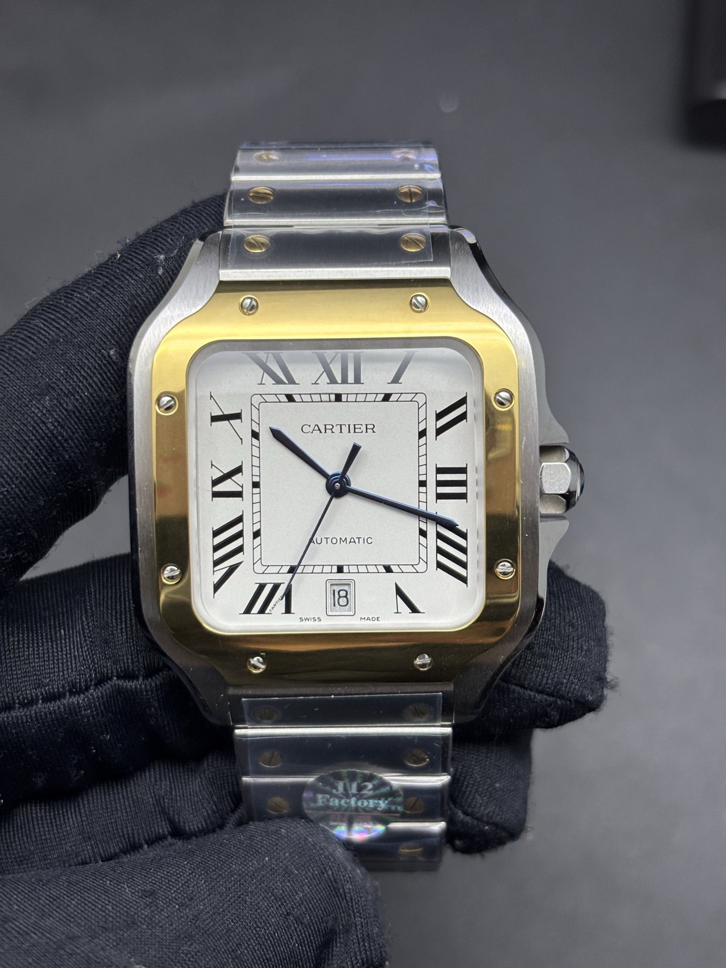Cartier Santos de Cartier Large Model 18K Yellow Gold Bezel Sophisticated 141