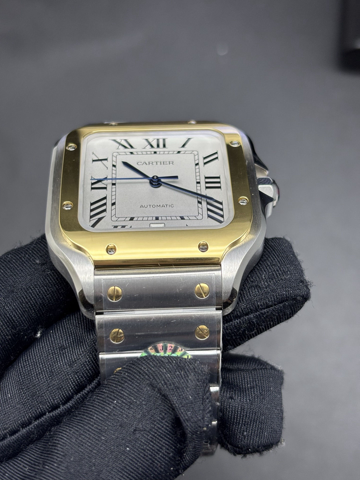 Cartier Santos de Cartier Large Model 18K Yellow Gold Bezel Sophisticated 141