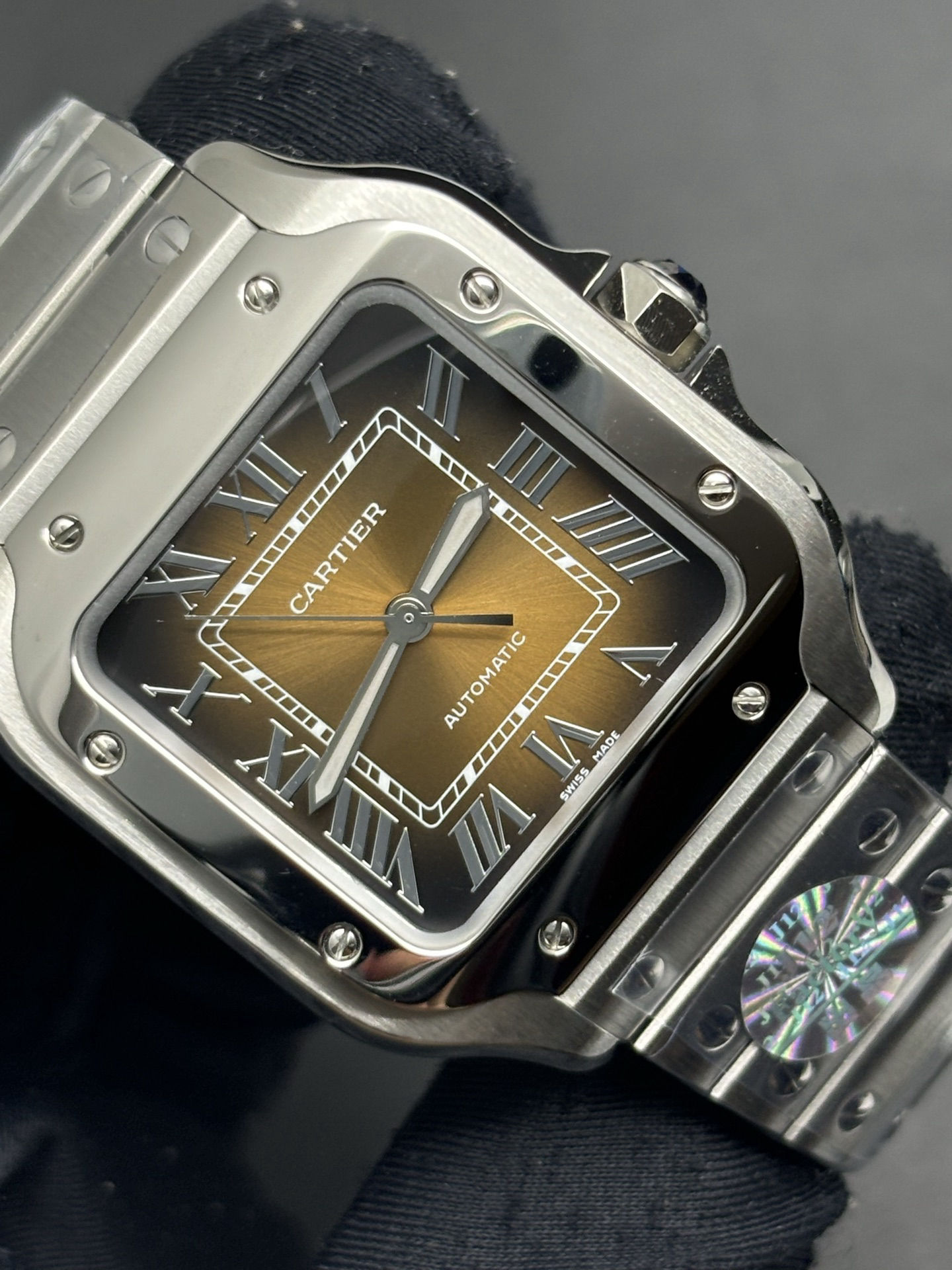 ModernLook Cartier Santos de Cartier Watch Sunray Brown Dial 140