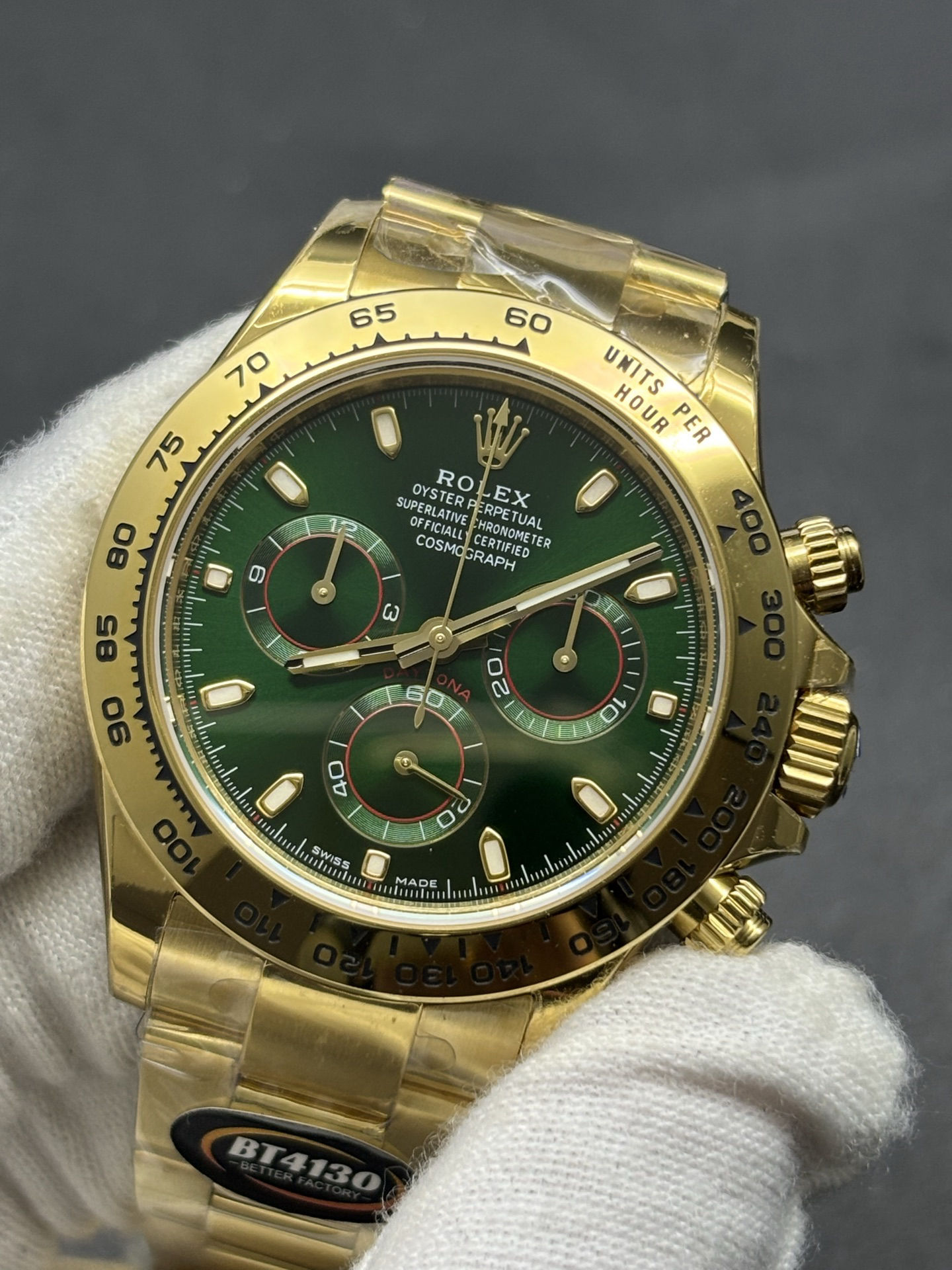 Daytona Cosmograph Daytona 40mm Yellow Gold Green Comfortable 7