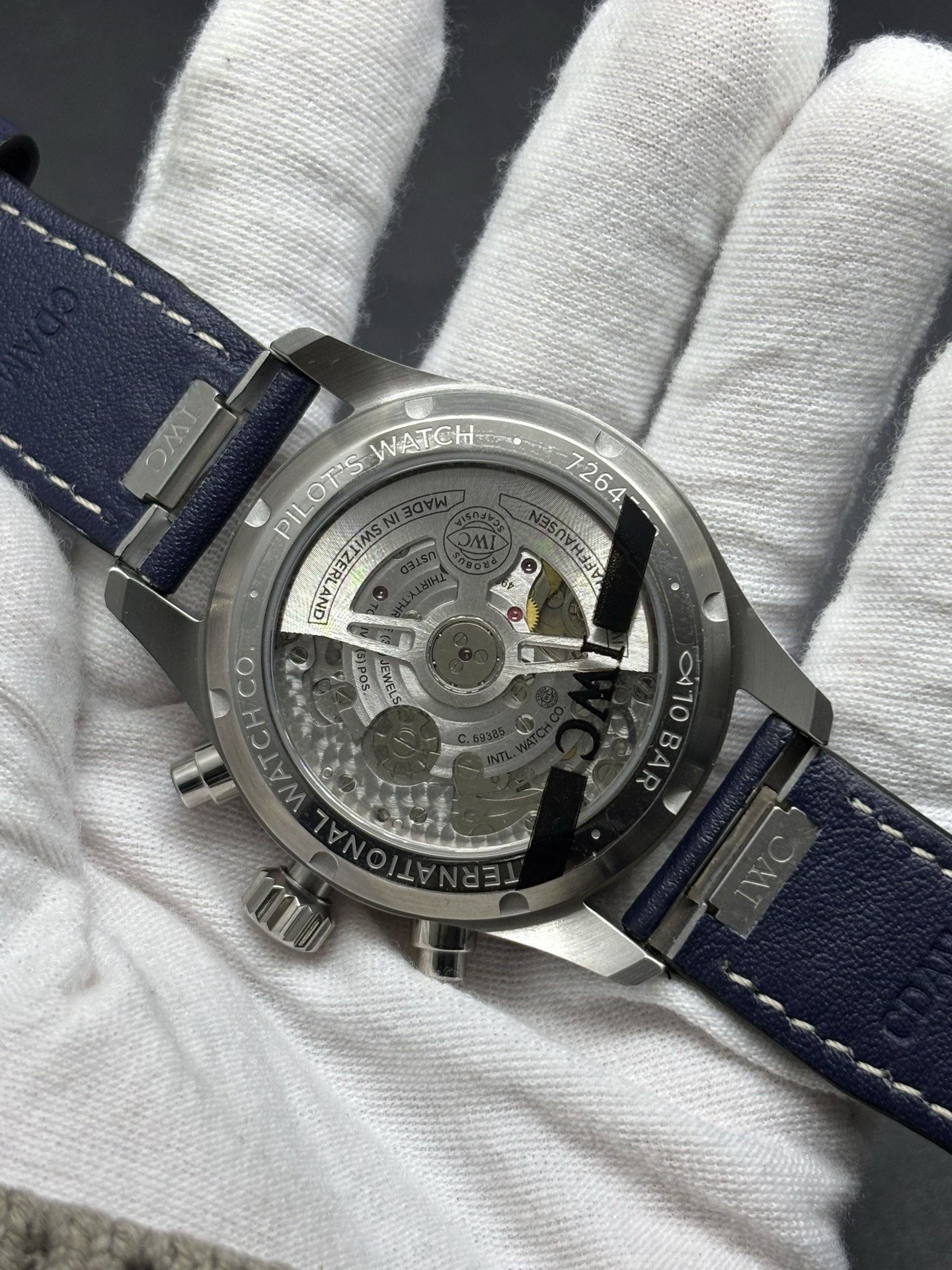 HighQuality IWC Pilot's Watch Chronograph 41mm in a stainless steel case with a blue dial 181