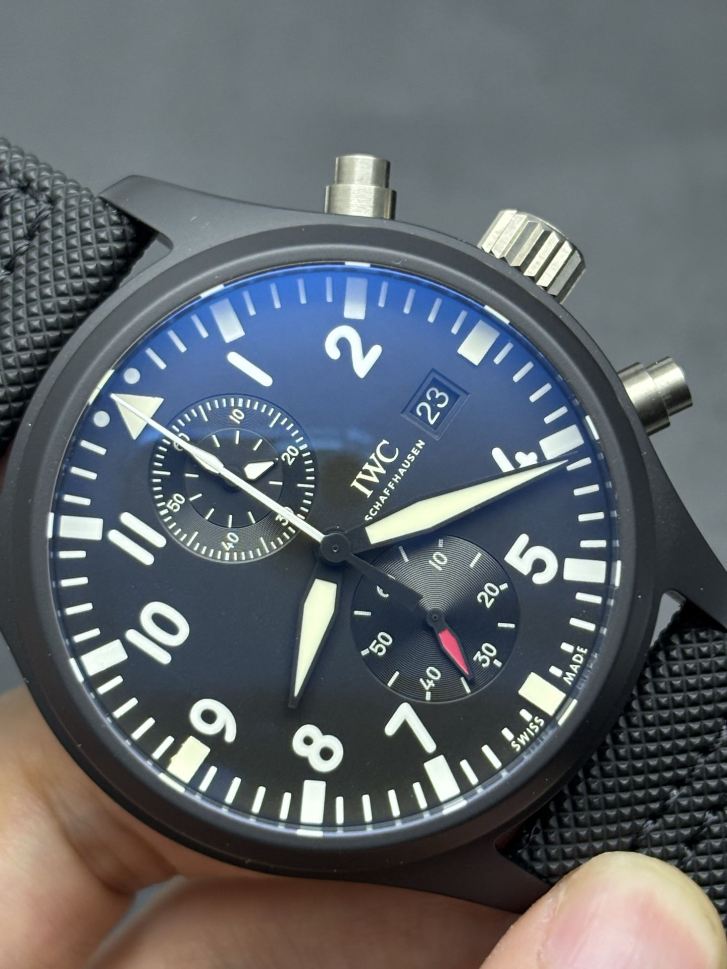 Youthful IWC Pilot's Watch Chronograph TOP GUN Black Ceramic Case 186