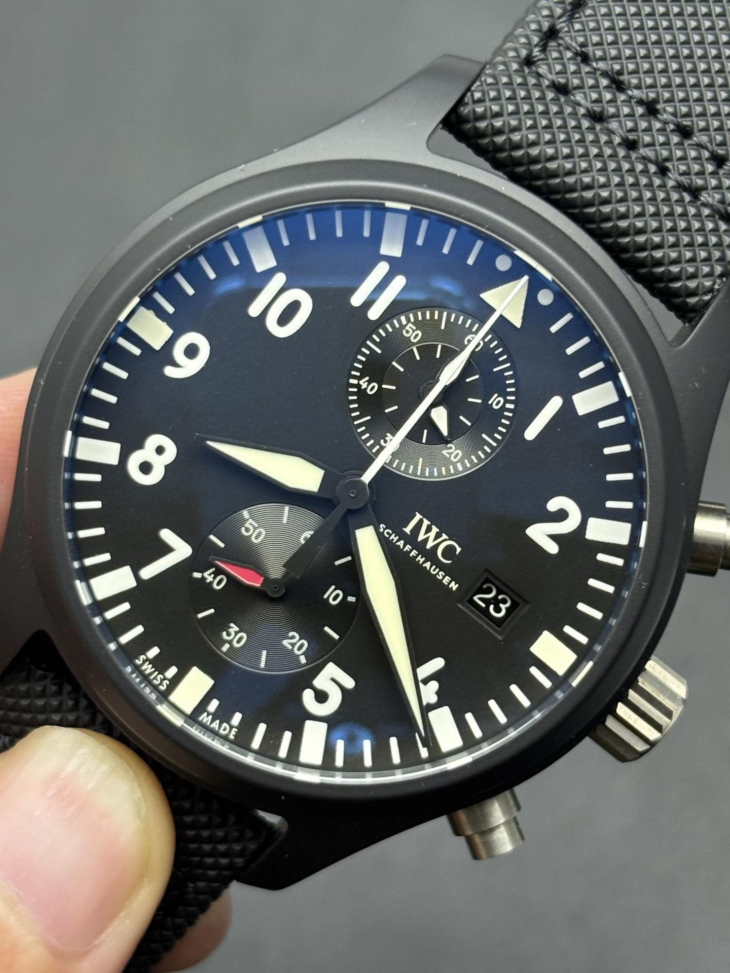 Youthful IWC Pilot's Watch Chronograph TOP GUN Black Ceramic Case 186