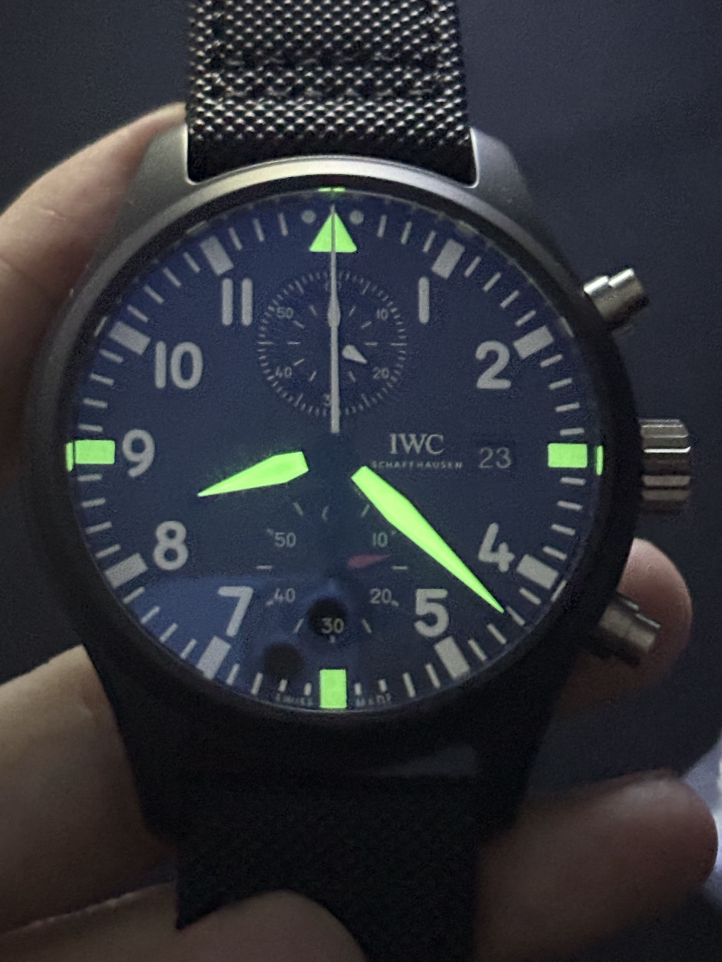 Youthful IWC Pilot's Watch Chronograph TOP GUN Black Ceramic Case 186