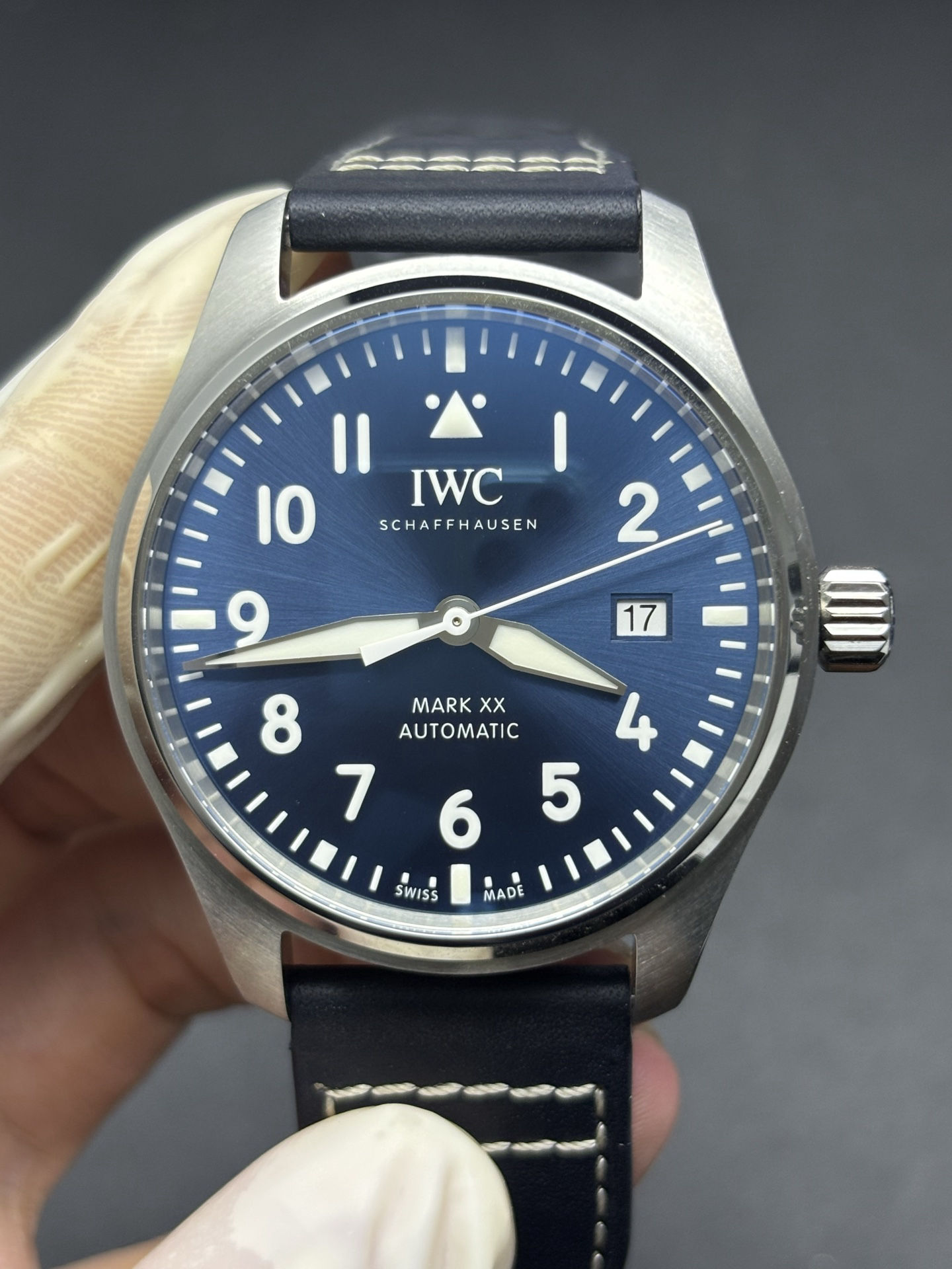 Comfortable IWC Pilot's Watch Mark XX Reference IW328203 With Blue Dial 184