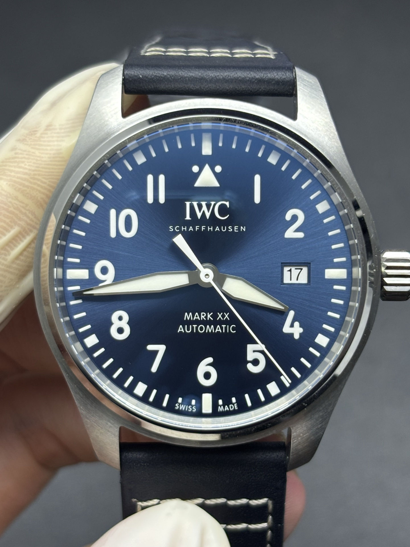 Comfortable IWC Pilot's Watch Mark XX Reference IW328203 With Blue Dial 184