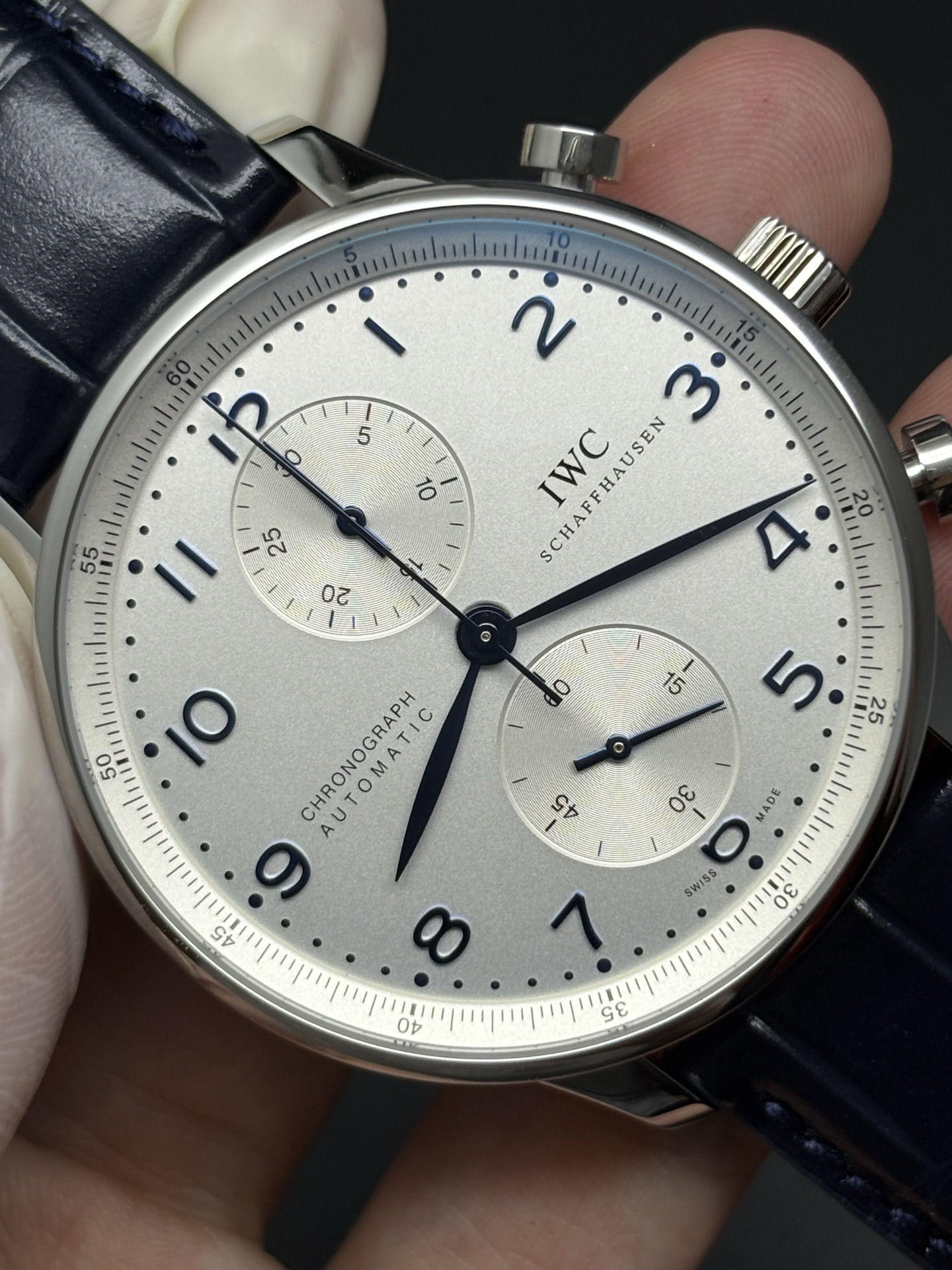 IWC Portugieser Chronograph Silver Dial Compact 183