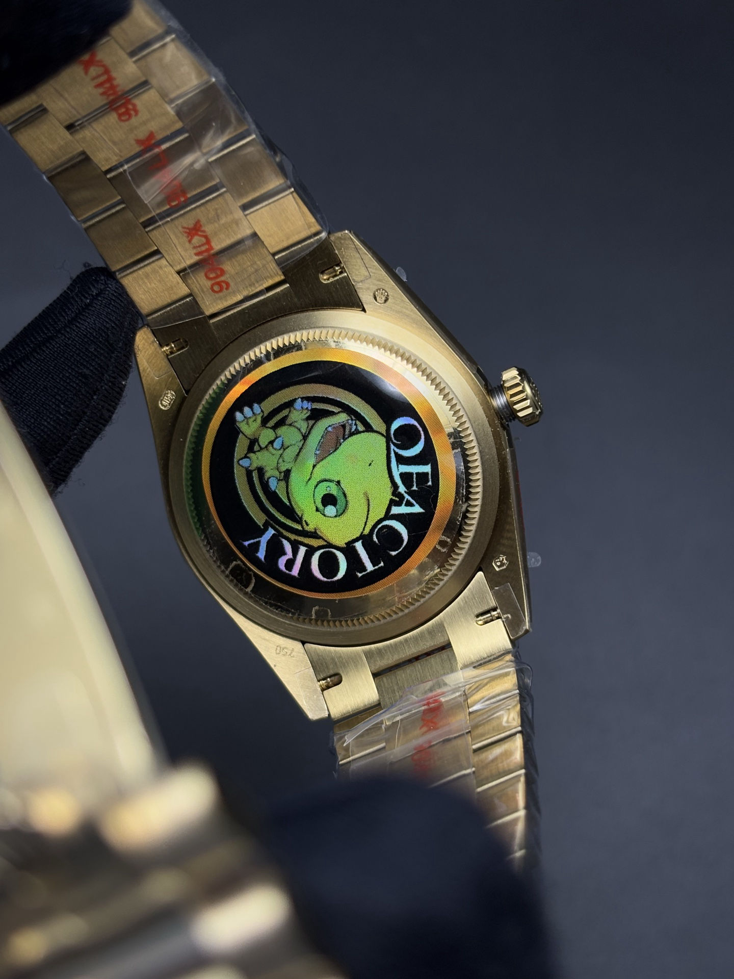 Men Gold Day-Date II Black Dial Fluted Bezel 41mm ref. Tailored 3