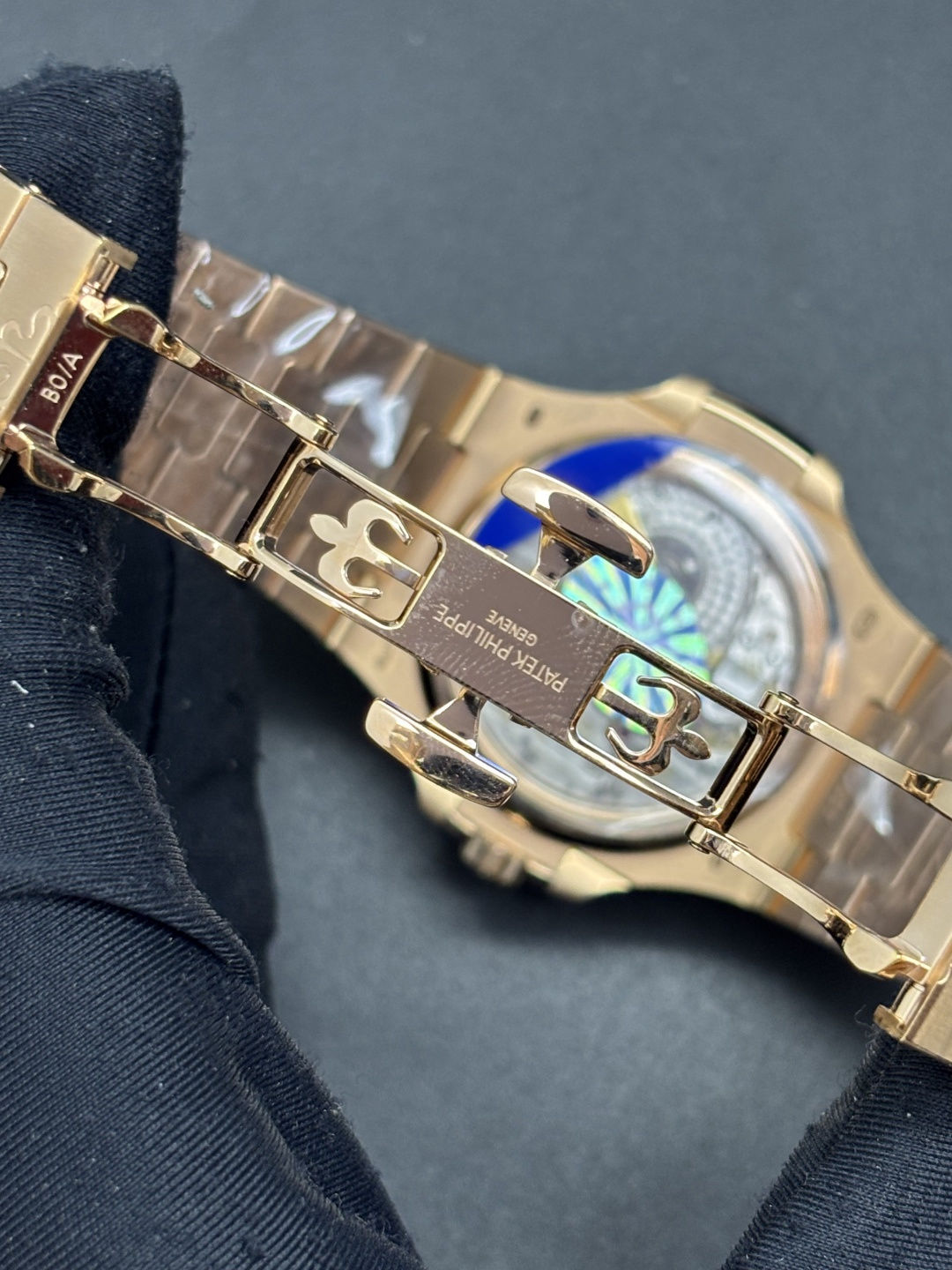 Elegant Nautilus Moonphase Rose Gold Brown Dial 40mm 85