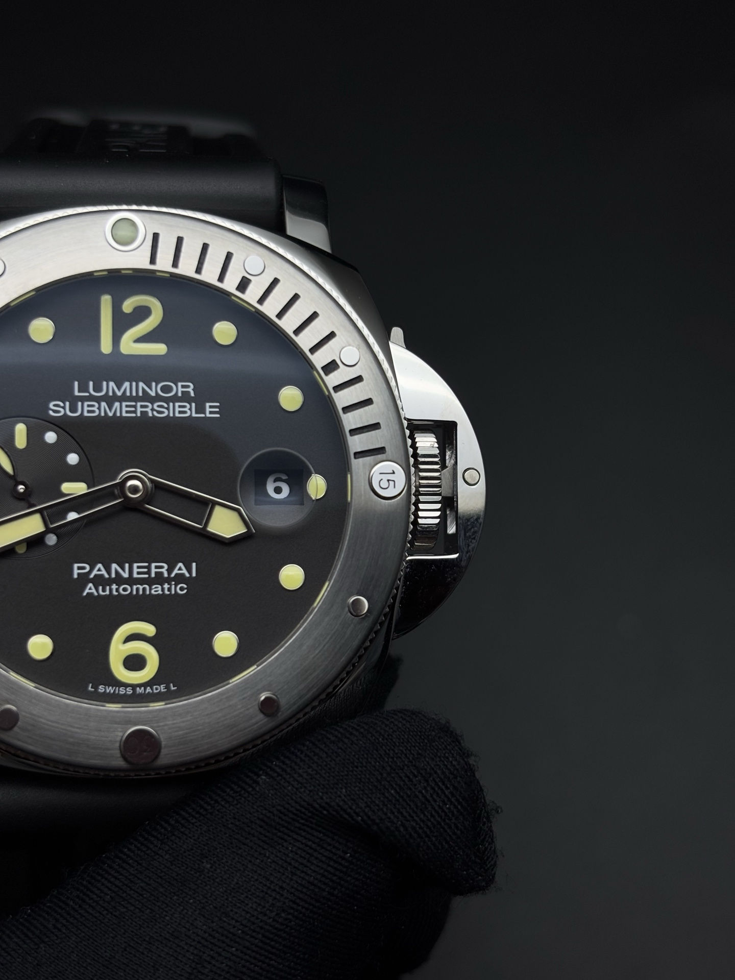 Lightweight Panerai Luminor Submersible Watch Black Dial 44mm case 106