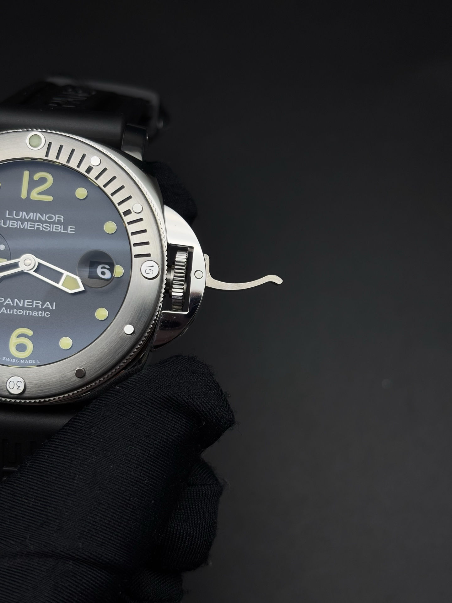 Lightweight Panerai Luminor Submersible Watch Black Dial 44mm case 106