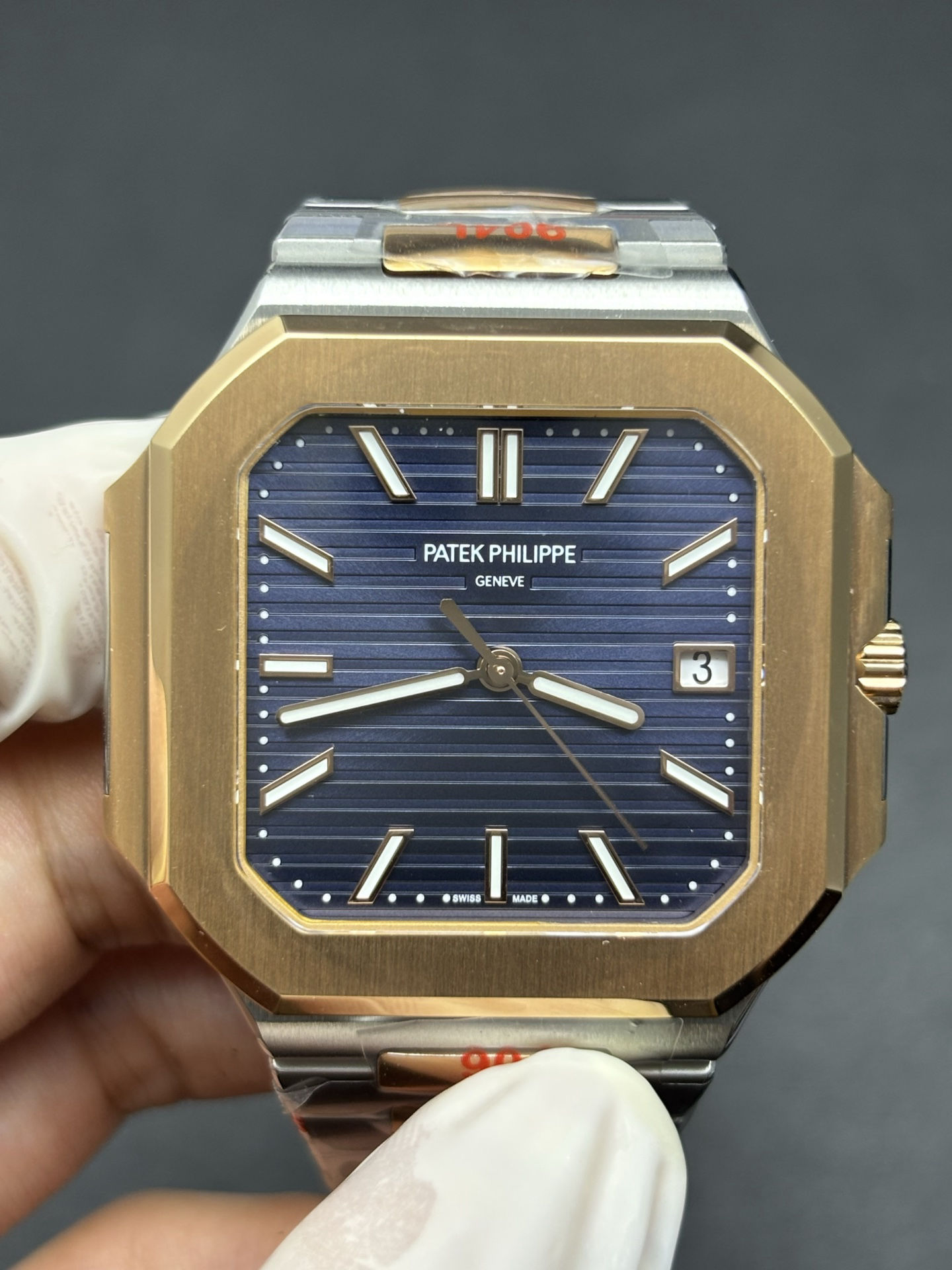 StreetReady Patek Philippe Cubitus Rose Gold & Silver Blue Dial Men's Watch 96