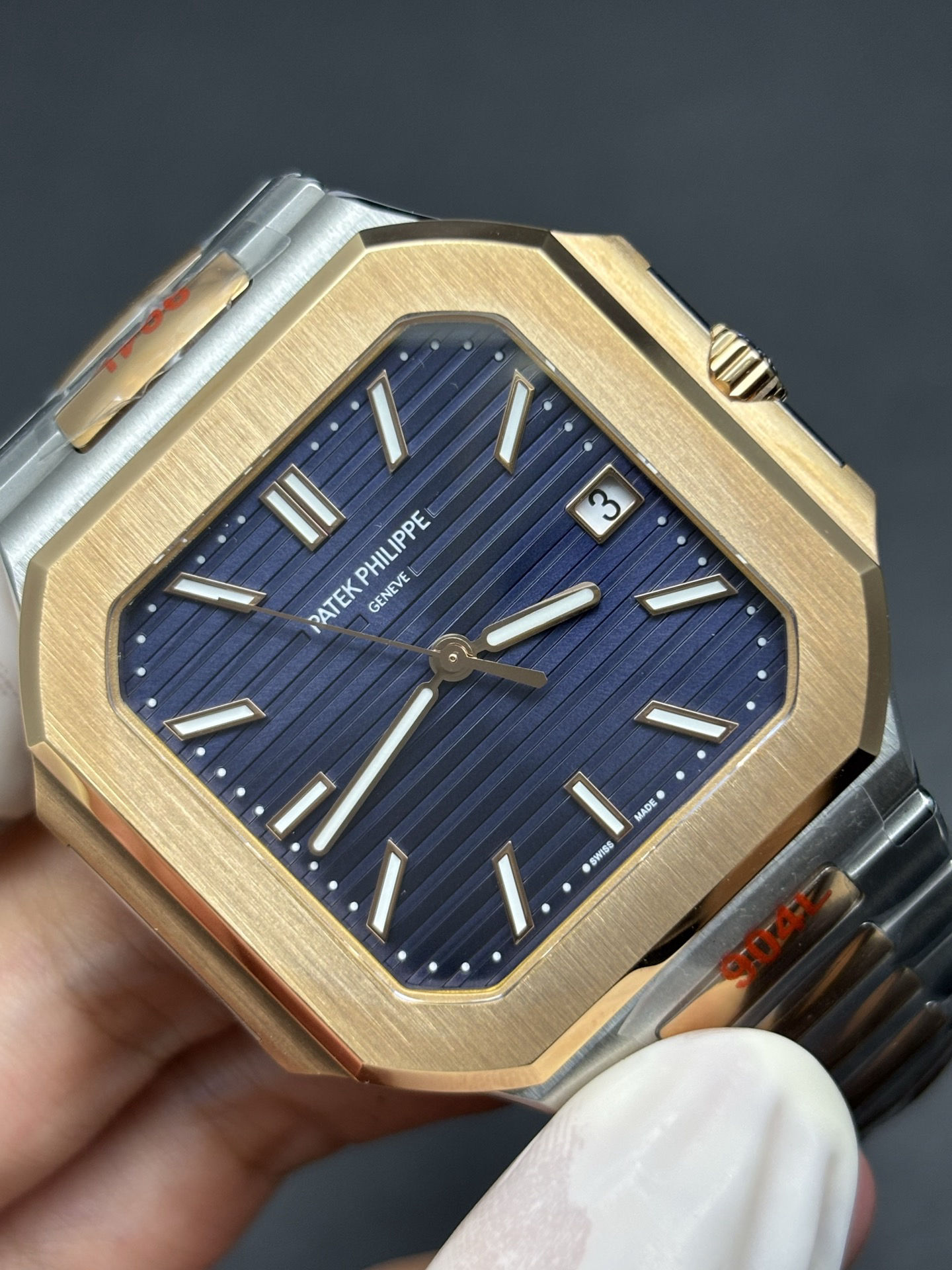 StreetReady Patek Philippe Cubitus Rose Gold & Silver Blue Dial Men's Watch 96
