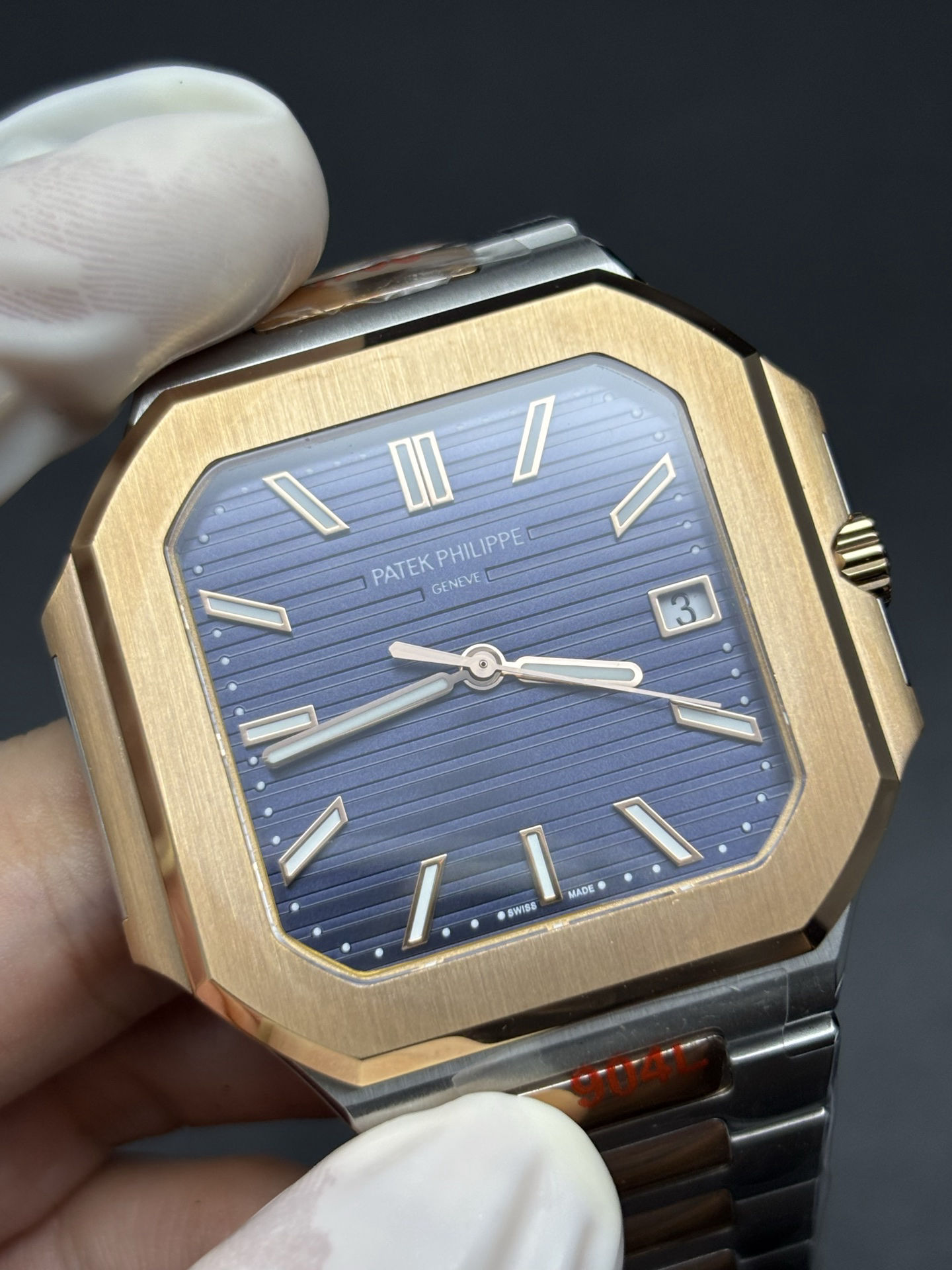 StreetReady Patek Philippe Cubitus Rose Gold & Silver Blue Dial Men's Watch 96