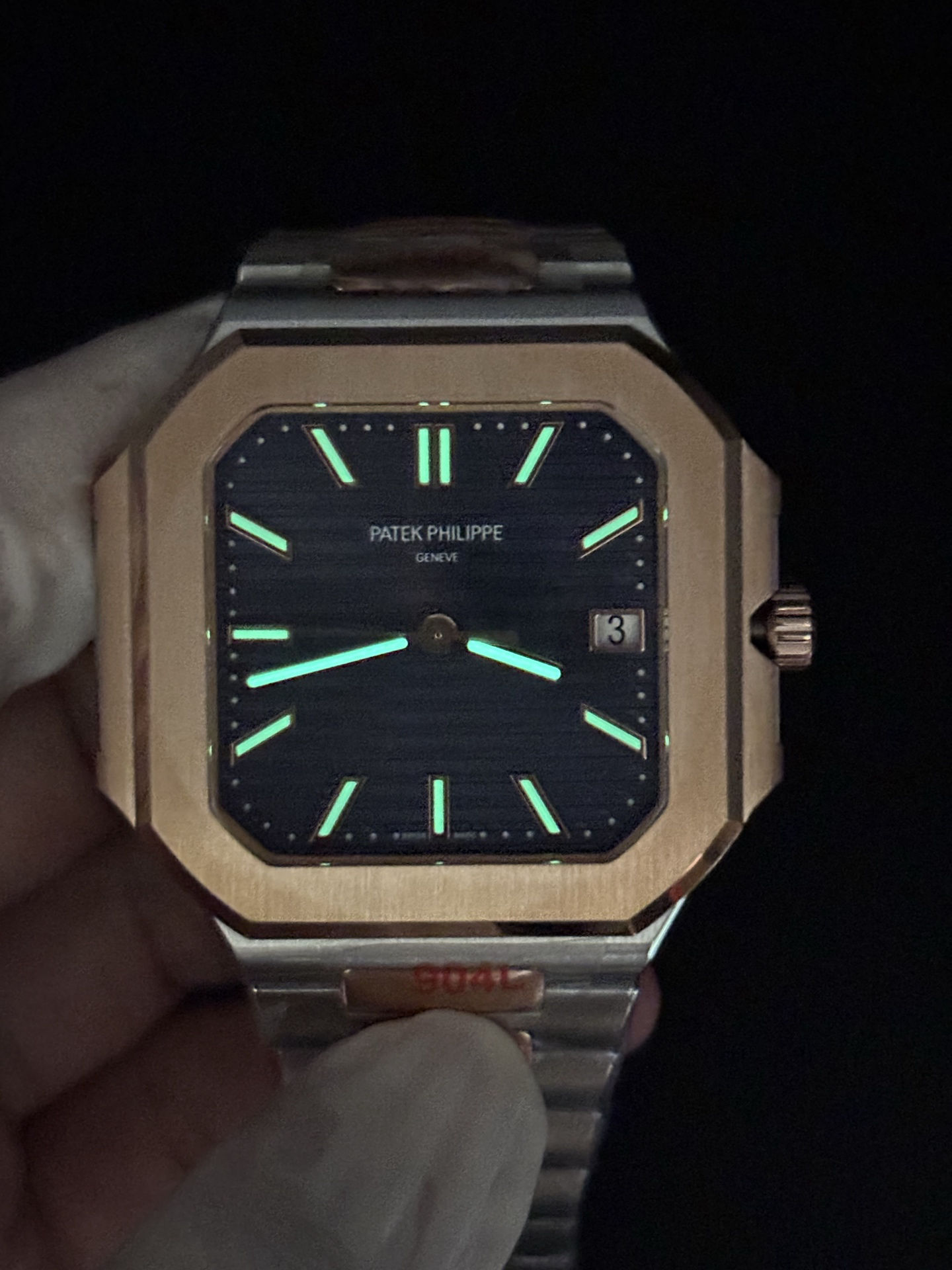 StreetReady Patek Philippe Cubitus Rose Gold & Silver Blue Dial Men's Watch 96