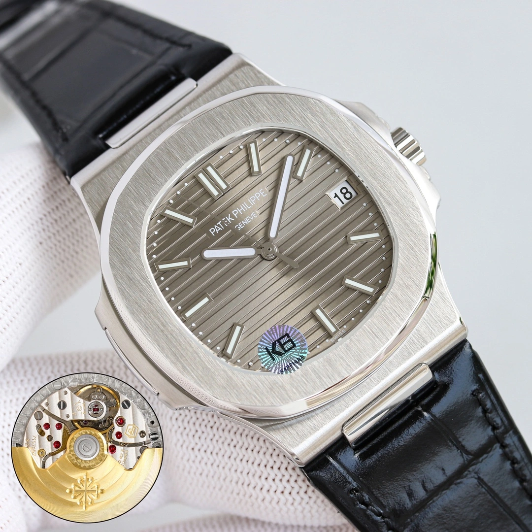 Modern Patek Philippe Nautilus 5711G-001 Black Leather Strap 101