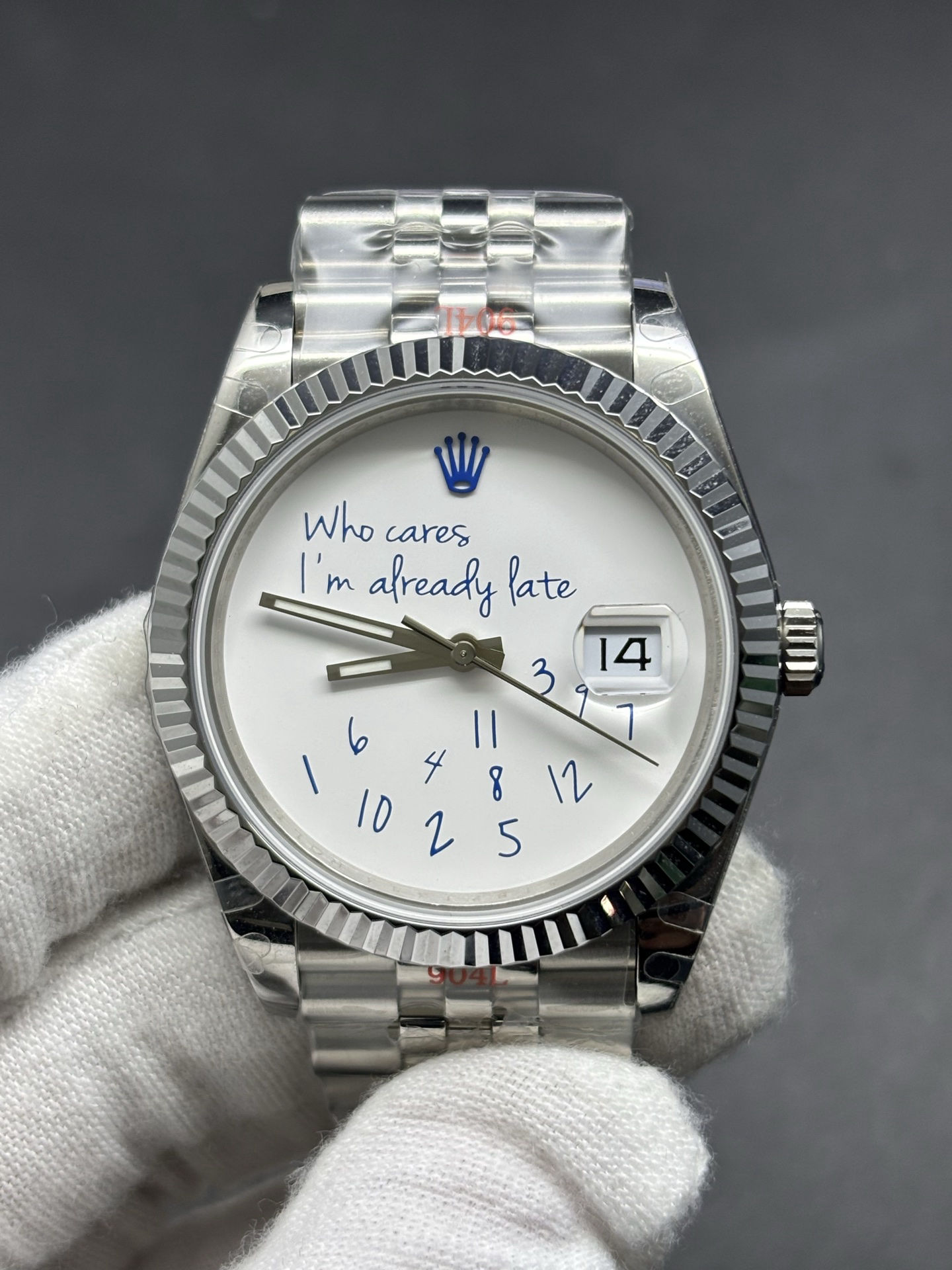 Popular Rolex Datejust 41 Ref 126334 Who Cares I'm Already Late Dial 71