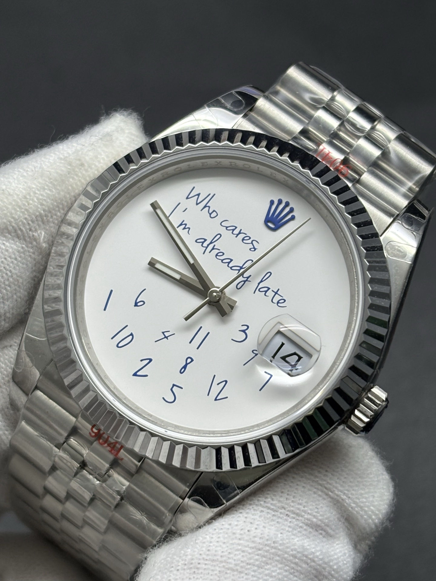 Popular Rolex Datejust 41 Ref 126334 Who Cares I'm Already Late Dial 71