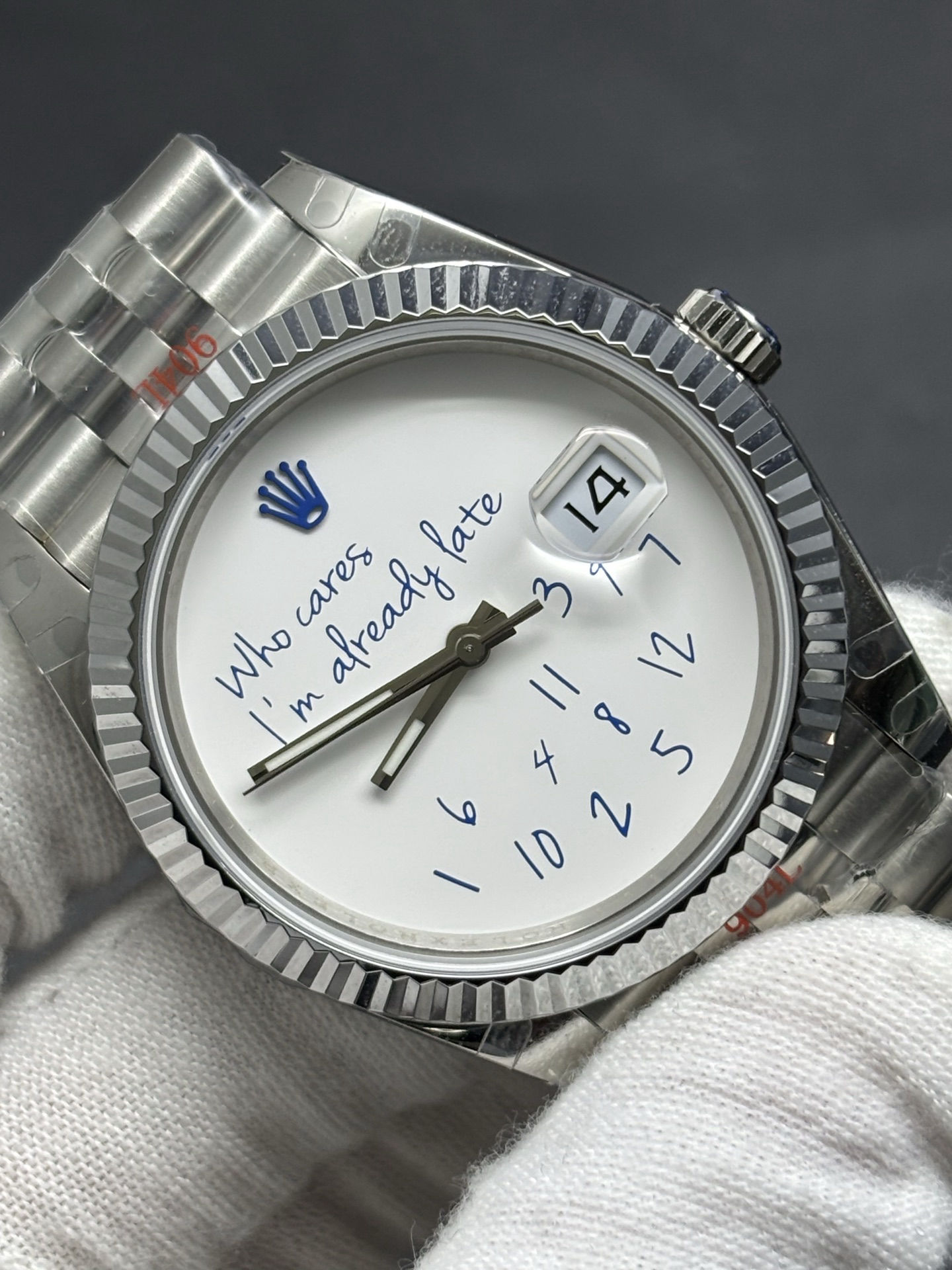 Popular Rolex Datejust 41 Ref 126334 Who Cares I'm Already Late Dial 71