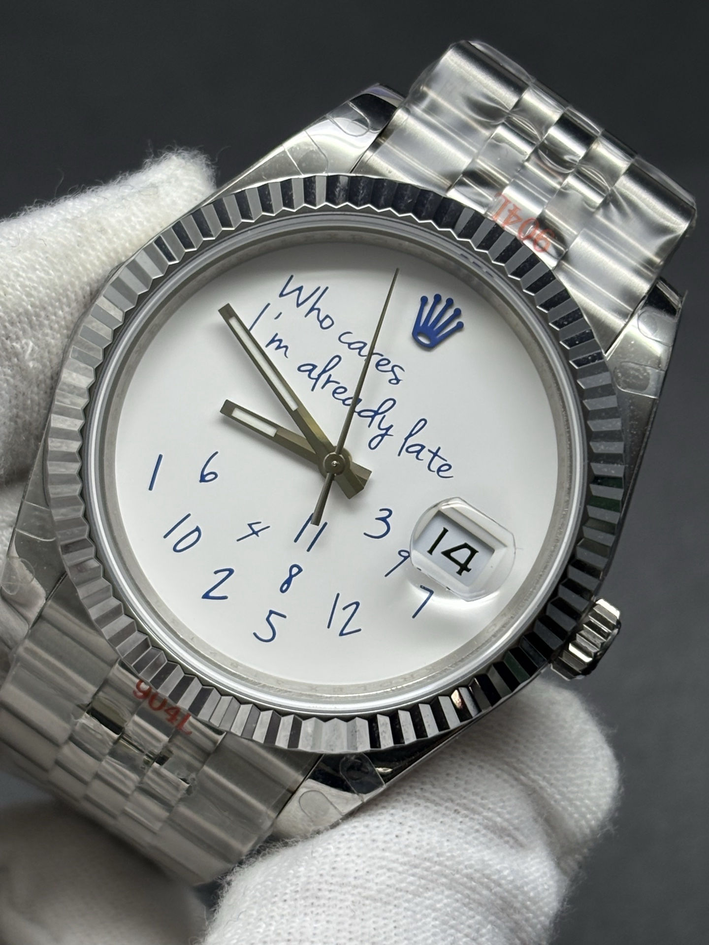 Popular Rolex Datejust 41 Ref 126334 Who Cares I'm Already Late Dial 71