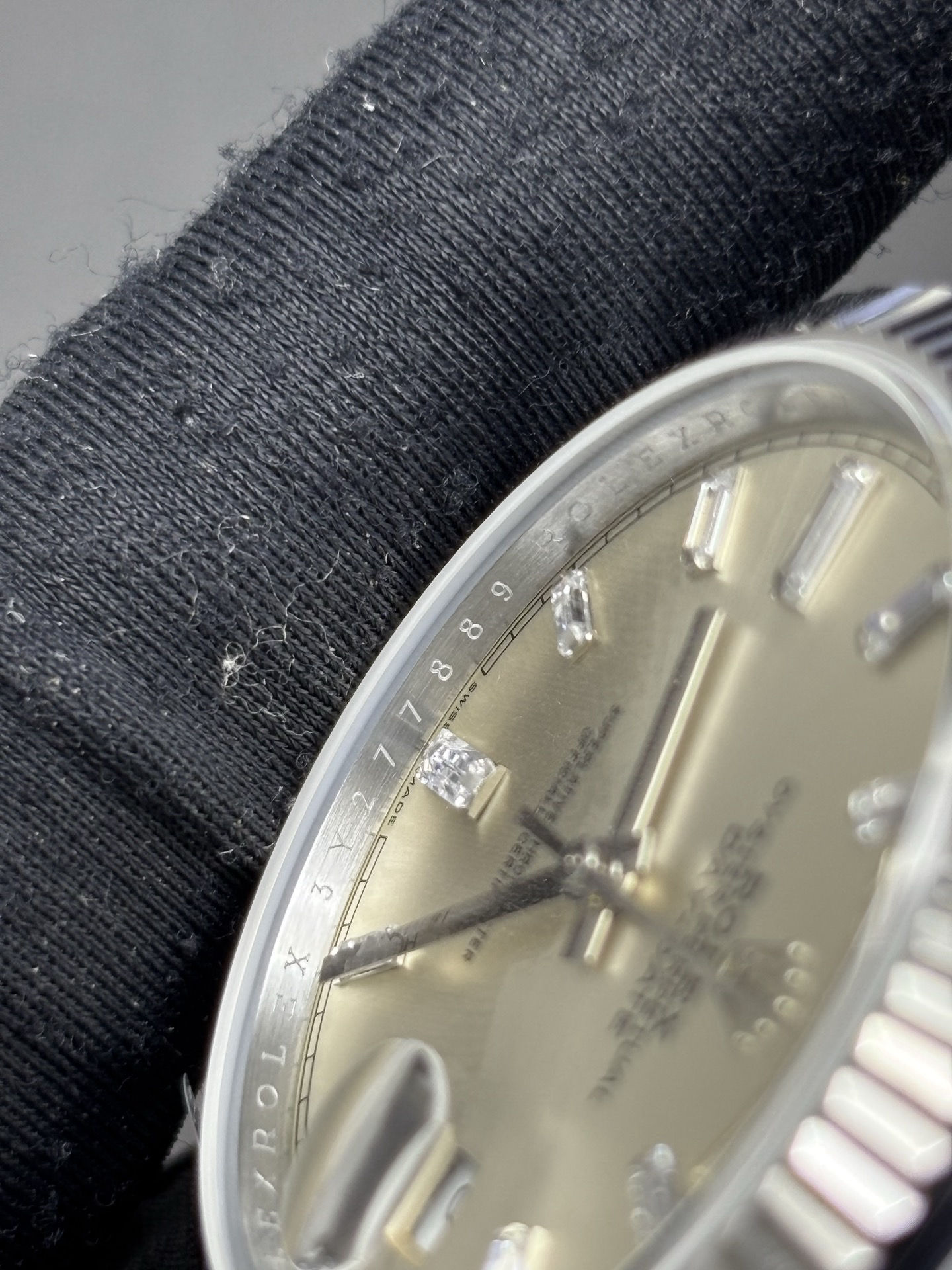 Rolex Day-Date 40mm Silver Dial Baguette Markers ref Trendsetting 68