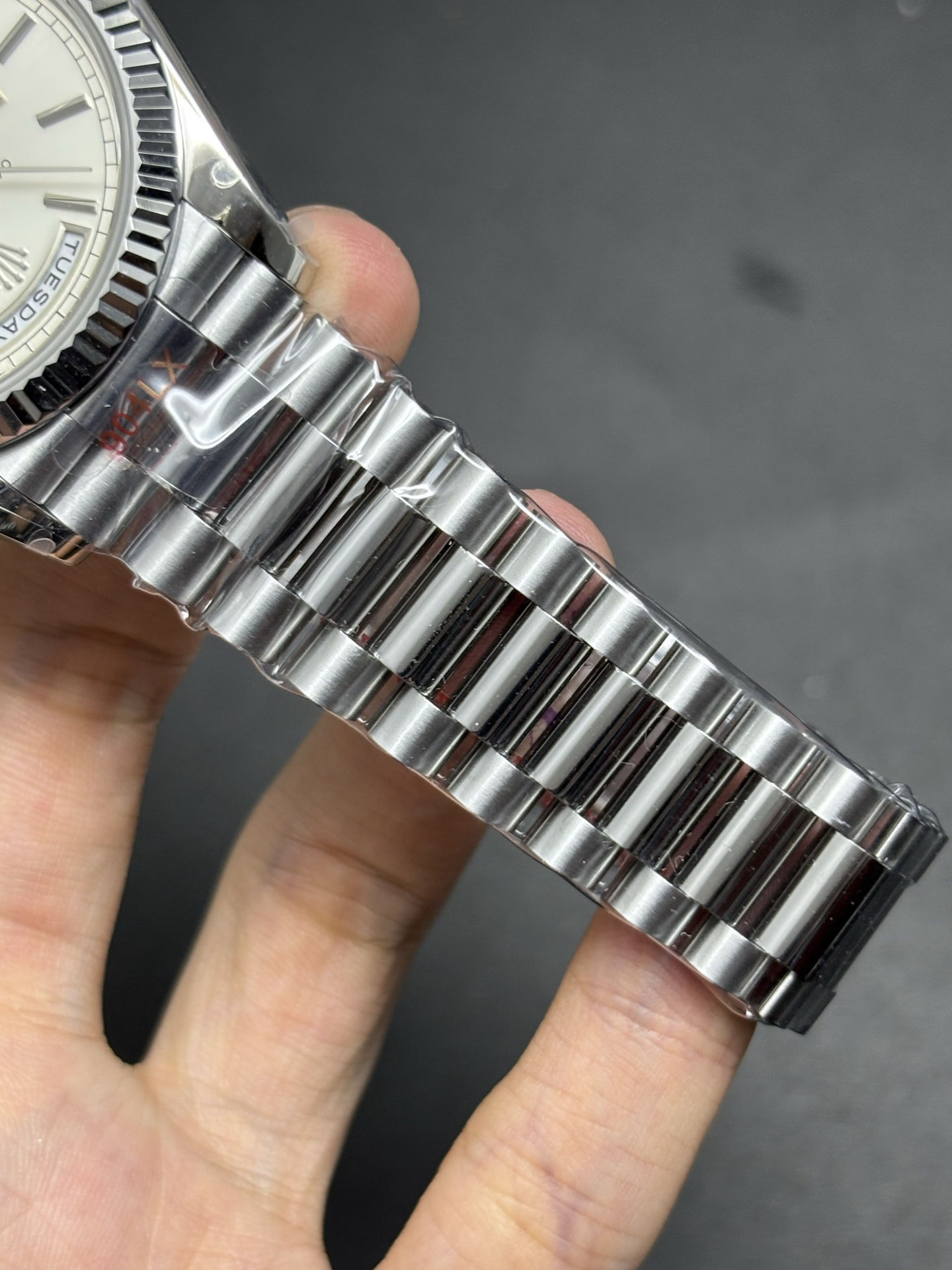Rolex Day-Date Silver Dial and Fluted Bezel SunProtective 67