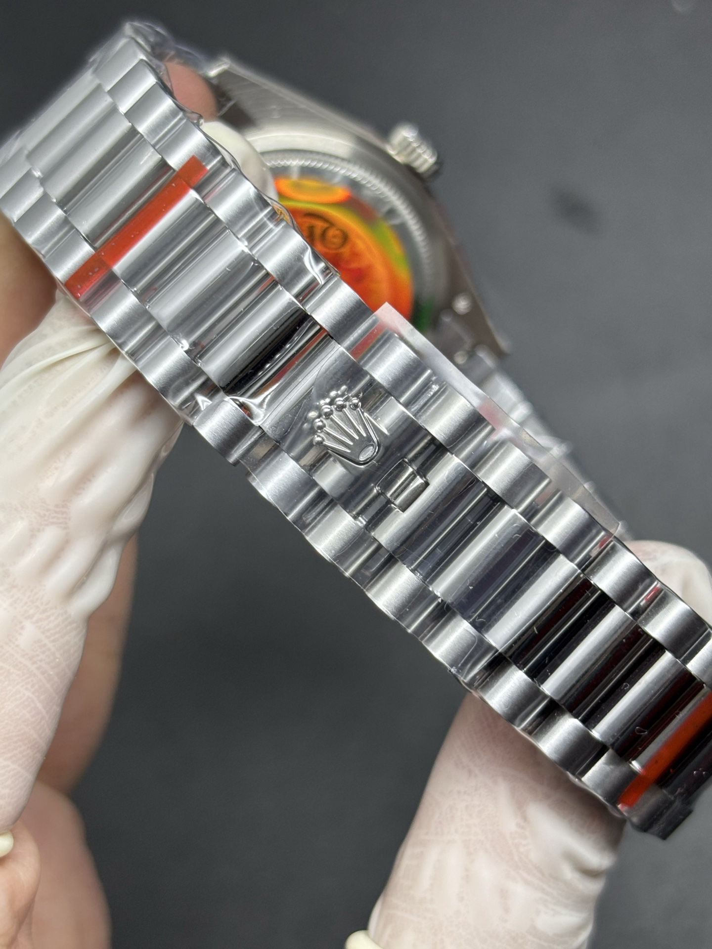 Rolex Day-Date Silver Dial and Fluted Bezel SunProtective 67