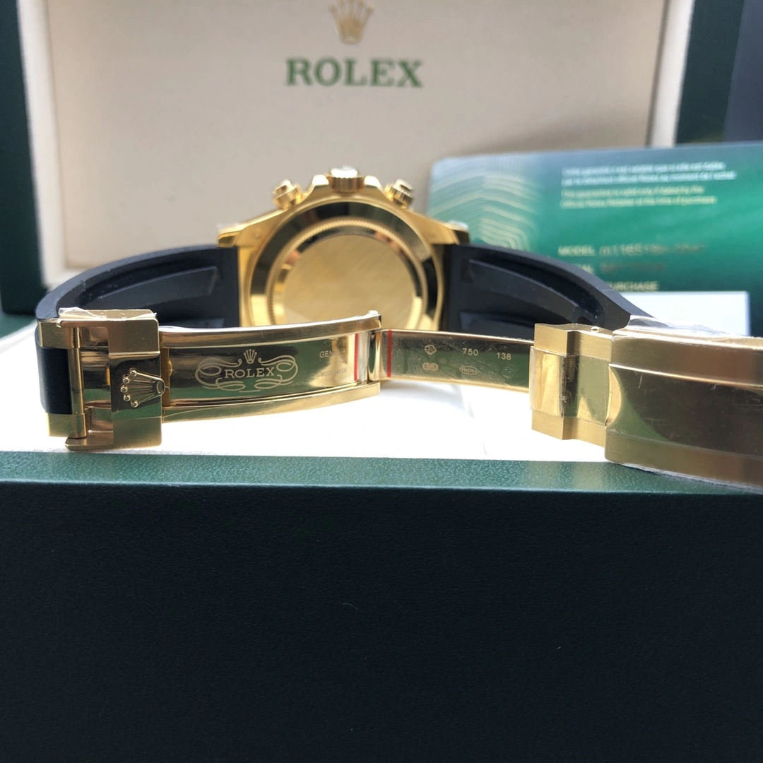 Rolex Daytona Ref 116518 Yellow Gold Chronograph Wristwatch Bright 14