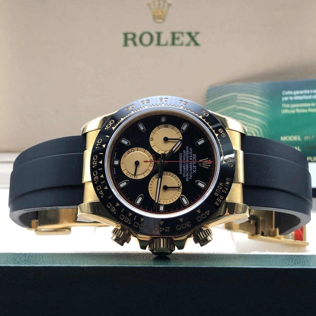 Rolex Daytona Ref 116518 Yellow Gold Chronograph Wristwatch Bright 14