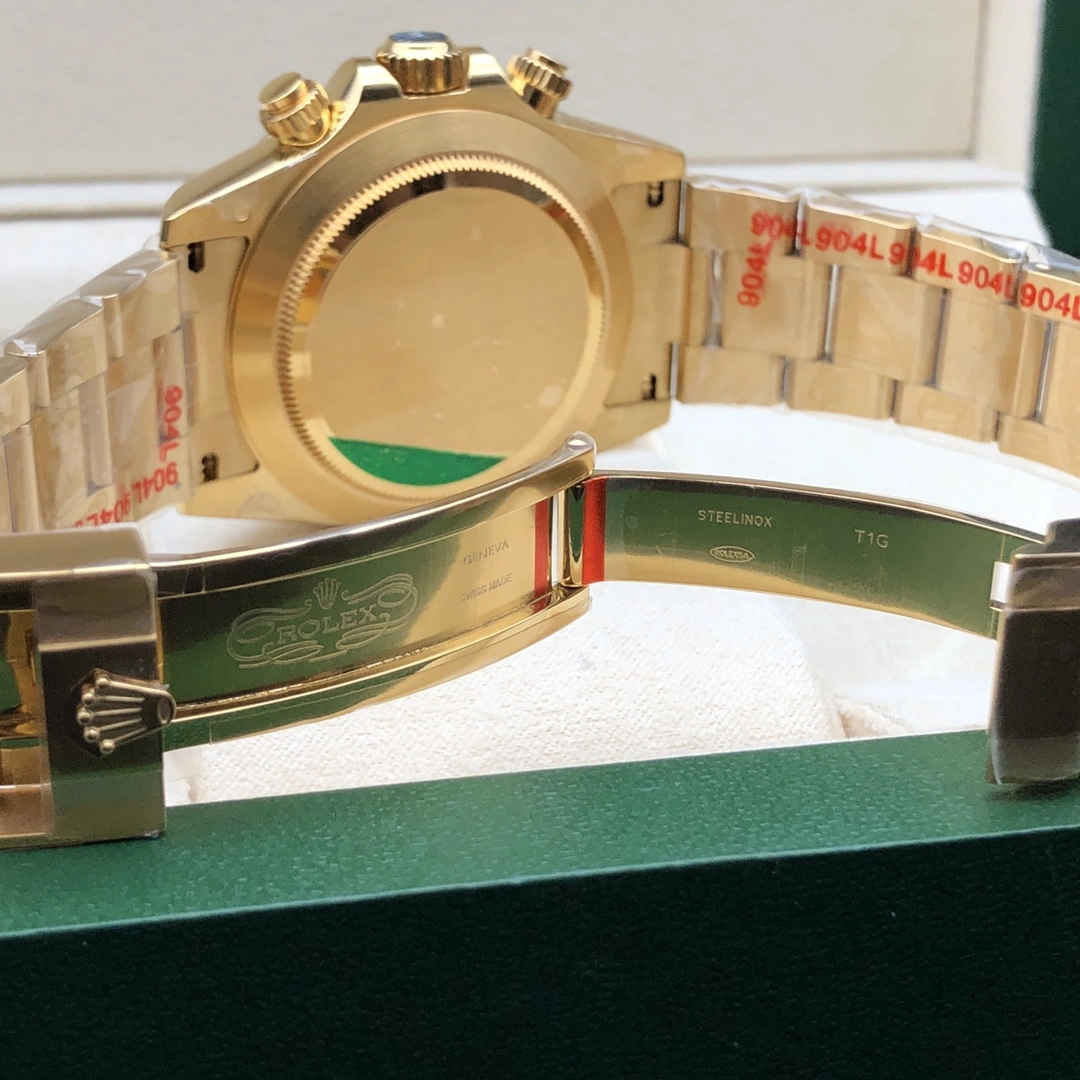 WrinkleFree Rolex Gold Daytona Black Diamond Dial Cosmograph 11