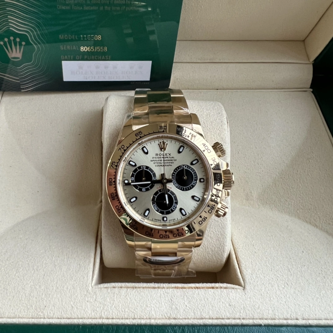 Elegant Rolex Gold Daytona Cosmograph Daytona 40mm Champagne Dial 20