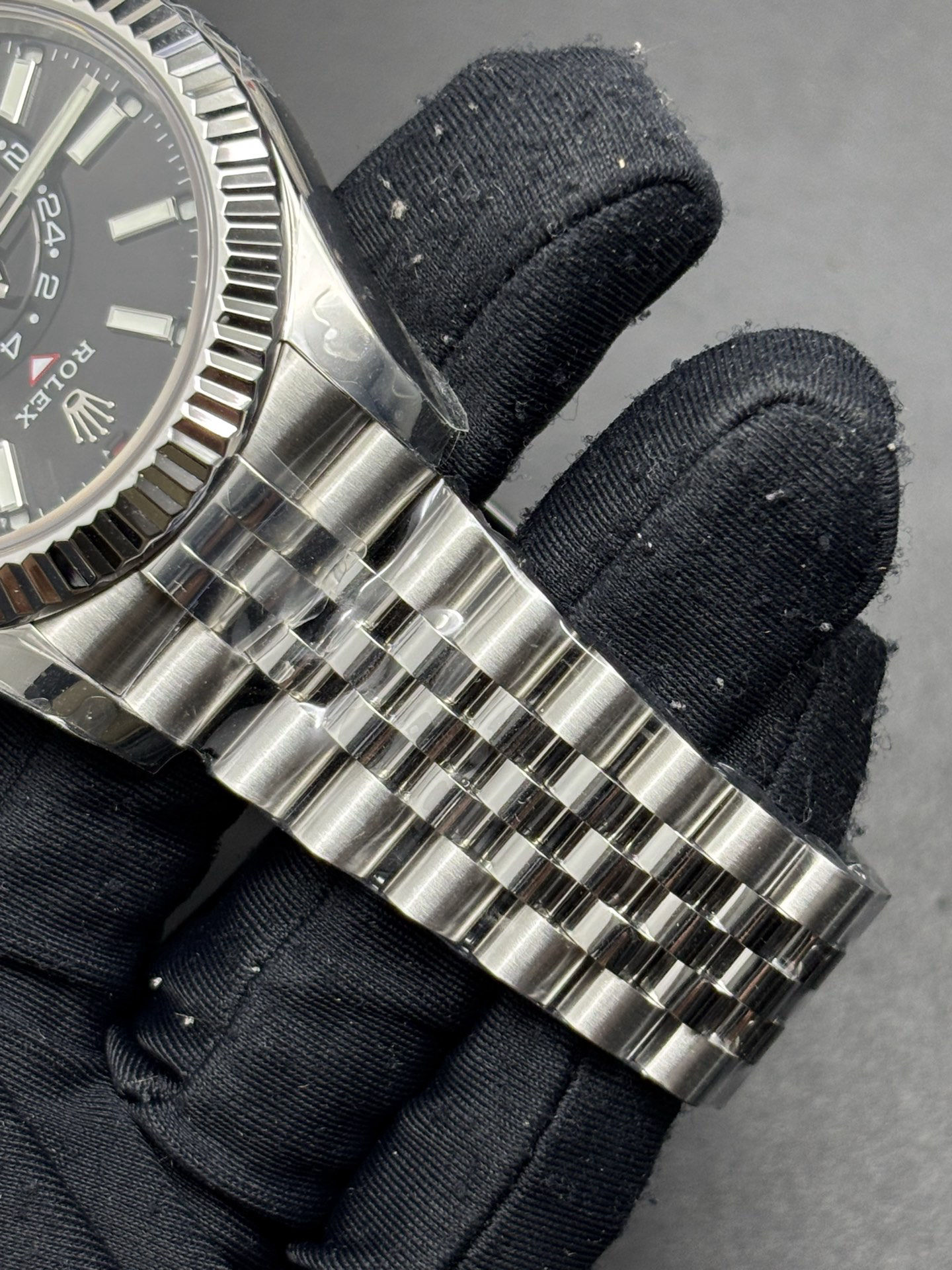 Packable Rolex Oystersteel Sky-Dweller Black Dial 76