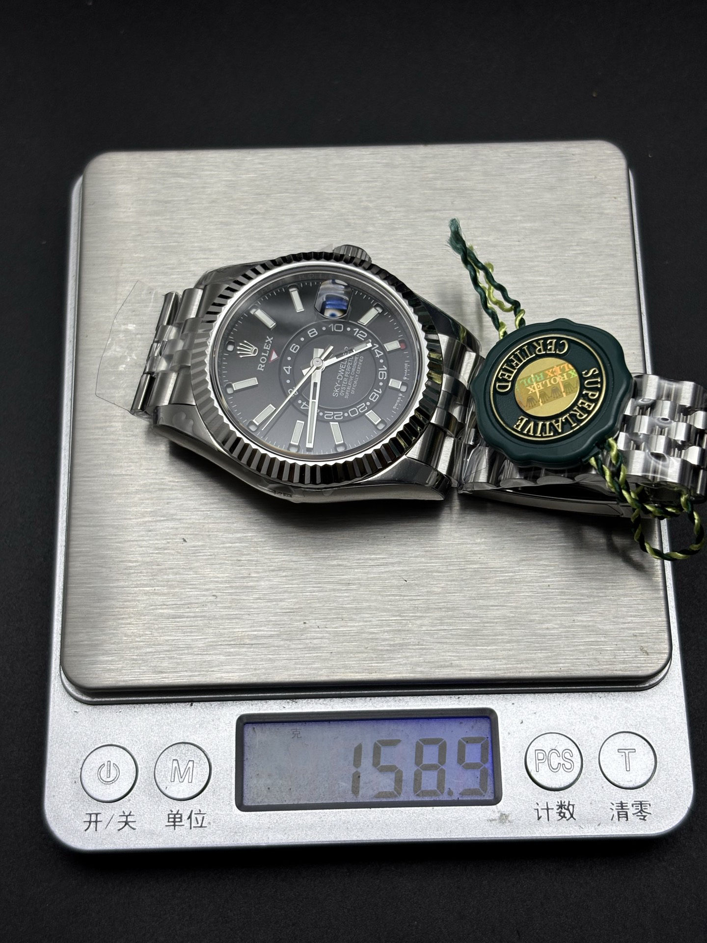 Packable Rolex Oystersteel Sky-Dweller Black Dial 76