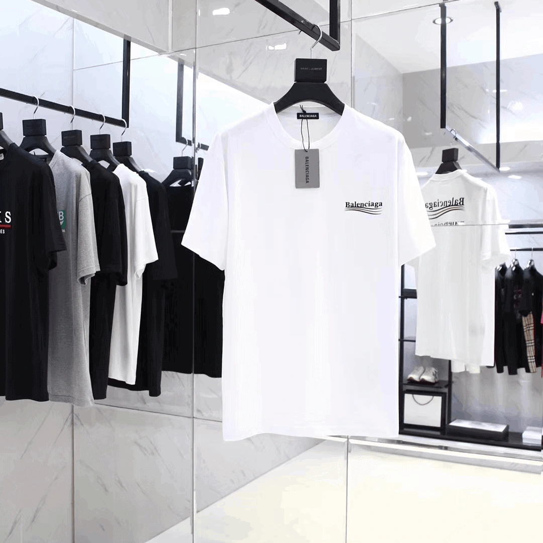 BALENCIAGA POLITICAL CAMPAIGN SMALL FIT T-SHIRT IN WHITE VINTAGE JERSEY – BB38 DailyWear 4019